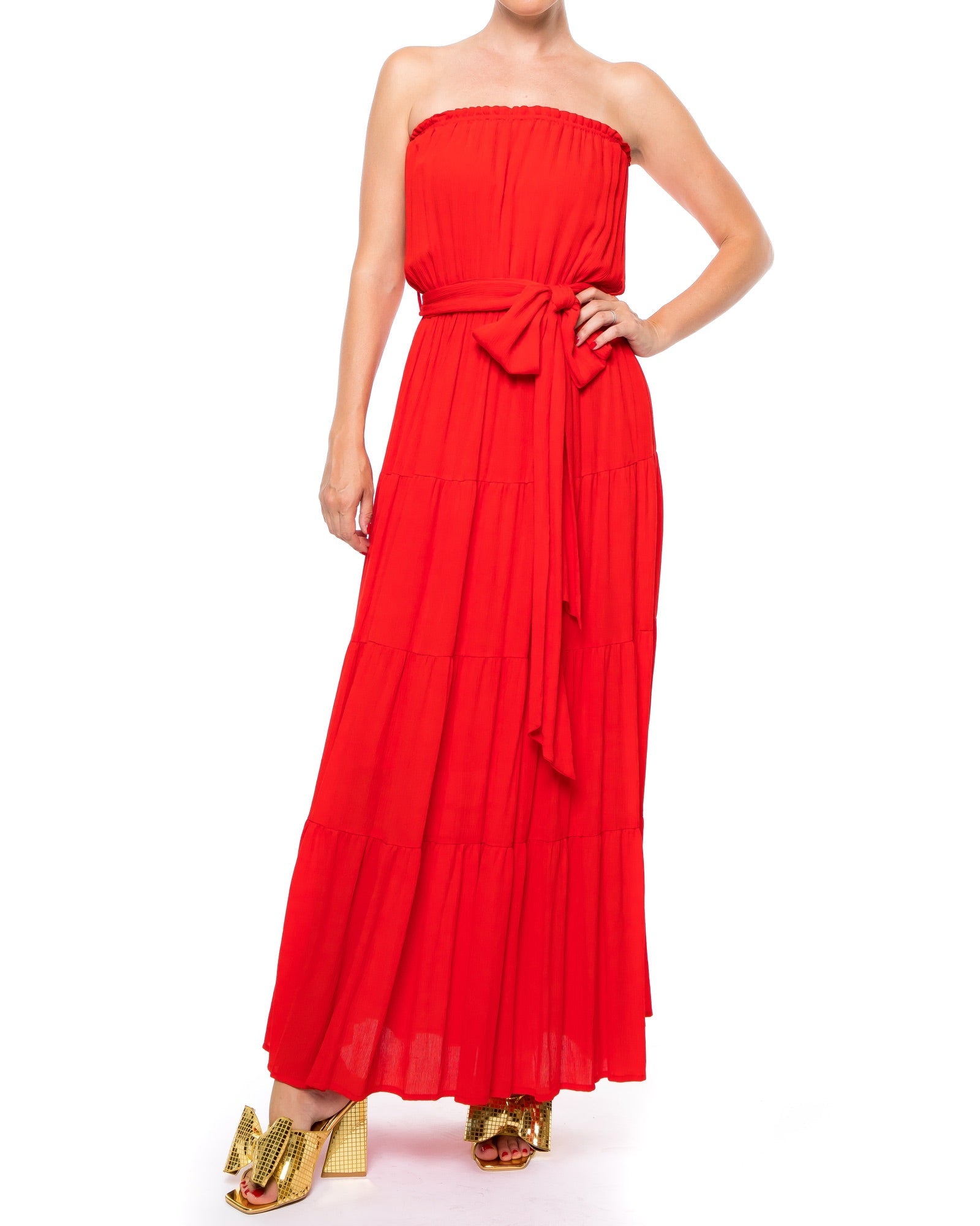  Meghan Los Angeles Makena Maxi Dress - Cherry - Bonton