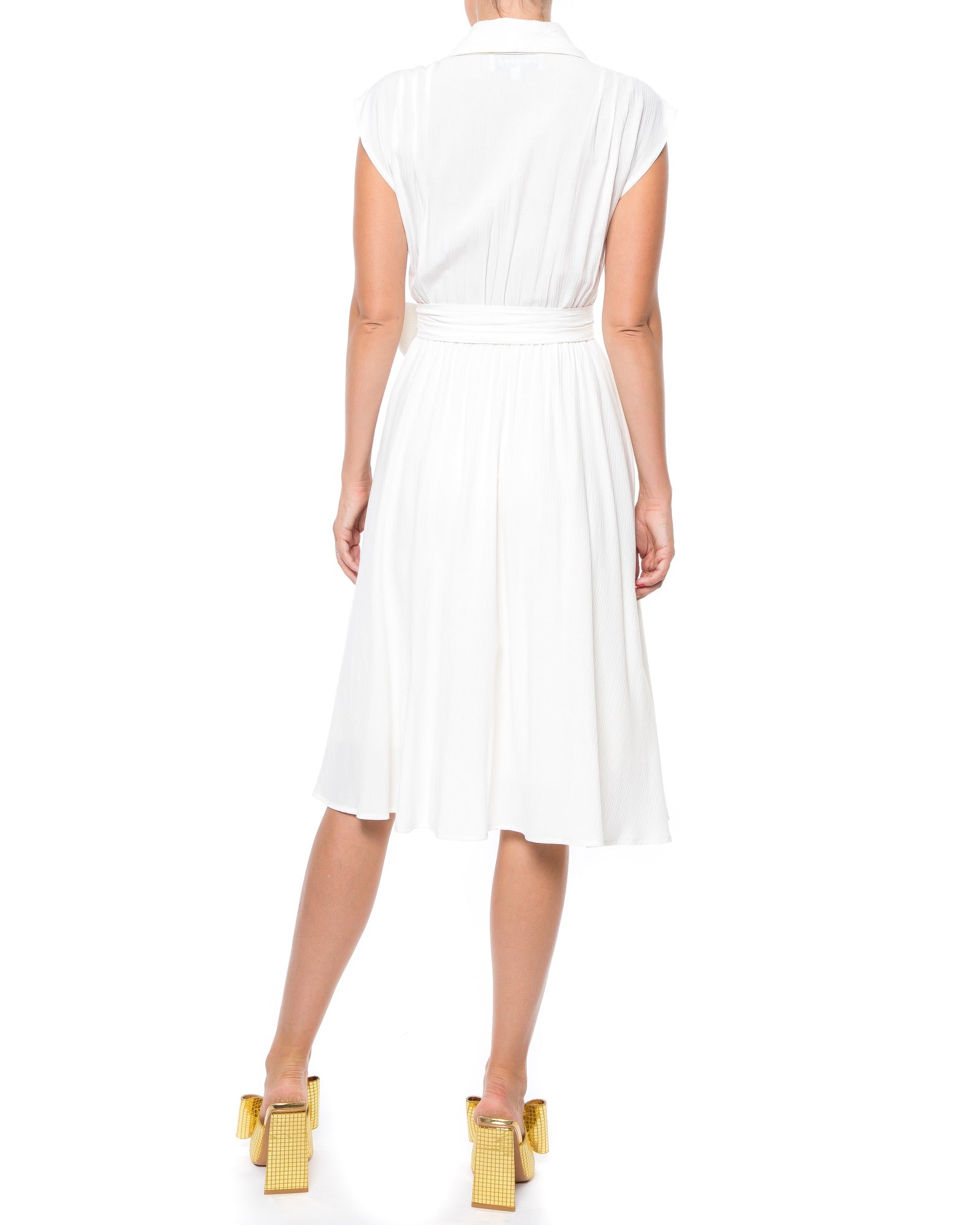  Meghan Los Angeles Honeysuckle Midi Dress - Ivory - Bonton