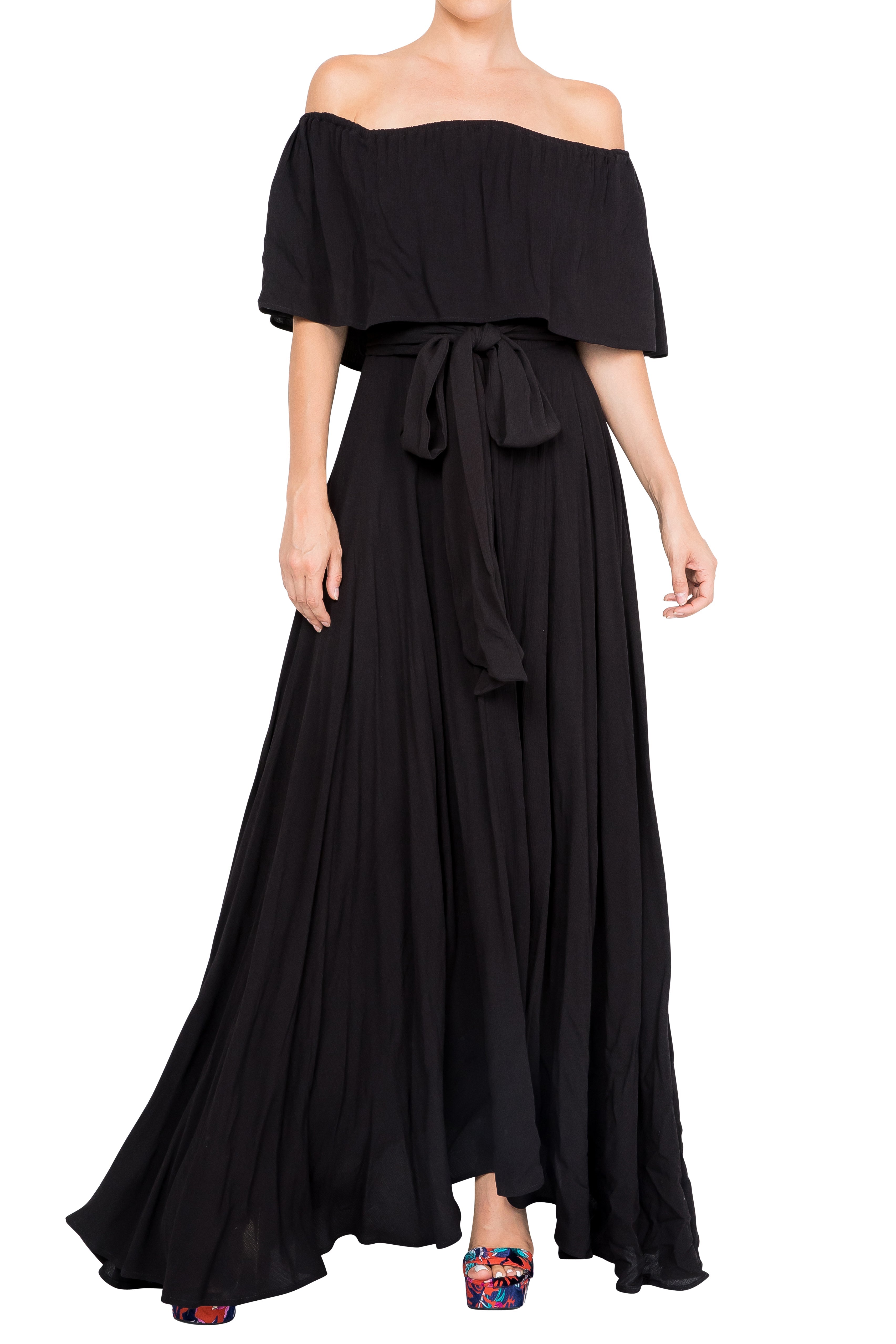  Meghan Los Angeles Morning Glory Maxi Dress - Black - Bonton