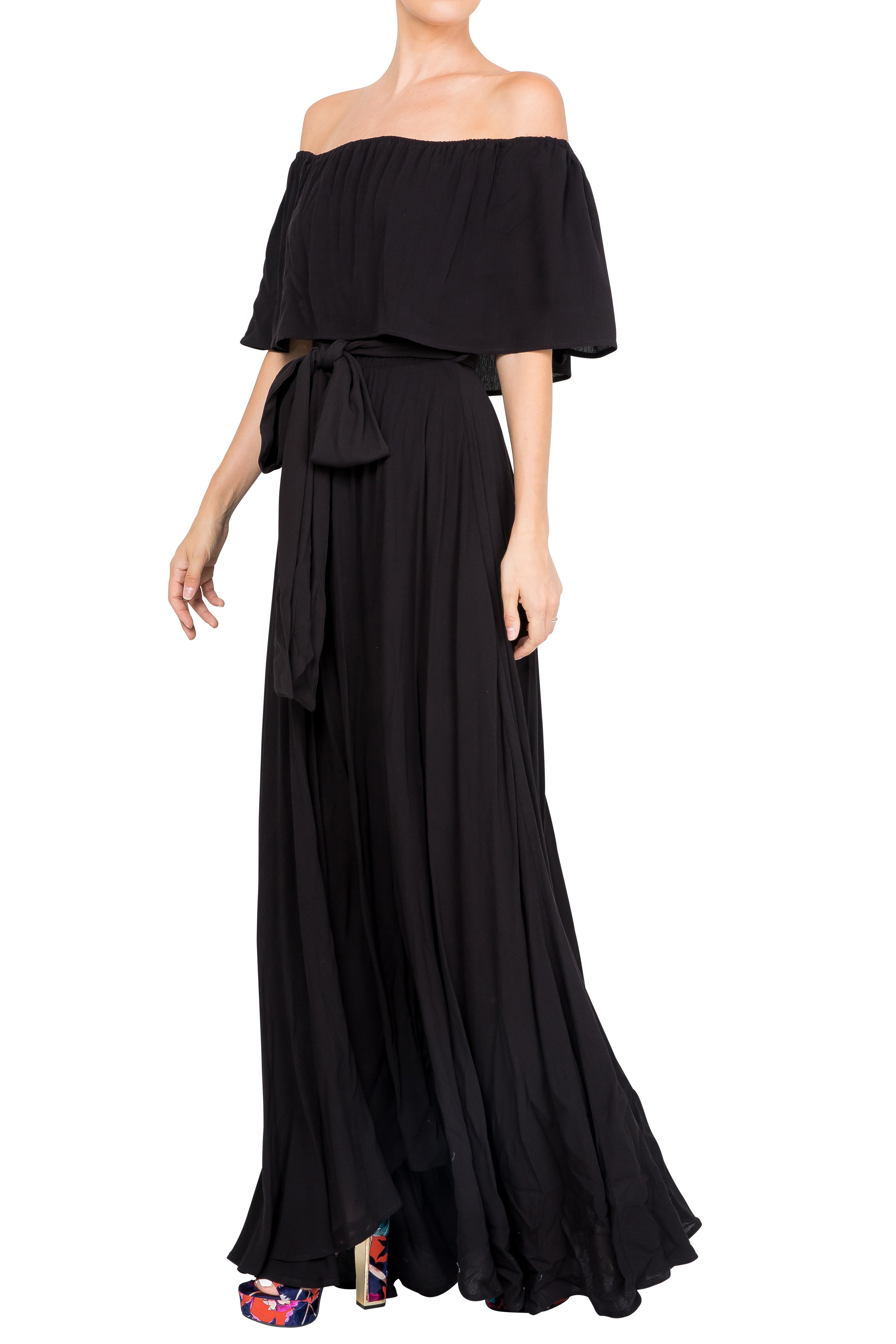  Meghan Los Angeles Morning Glory Maxi Dress - Black - Bonton