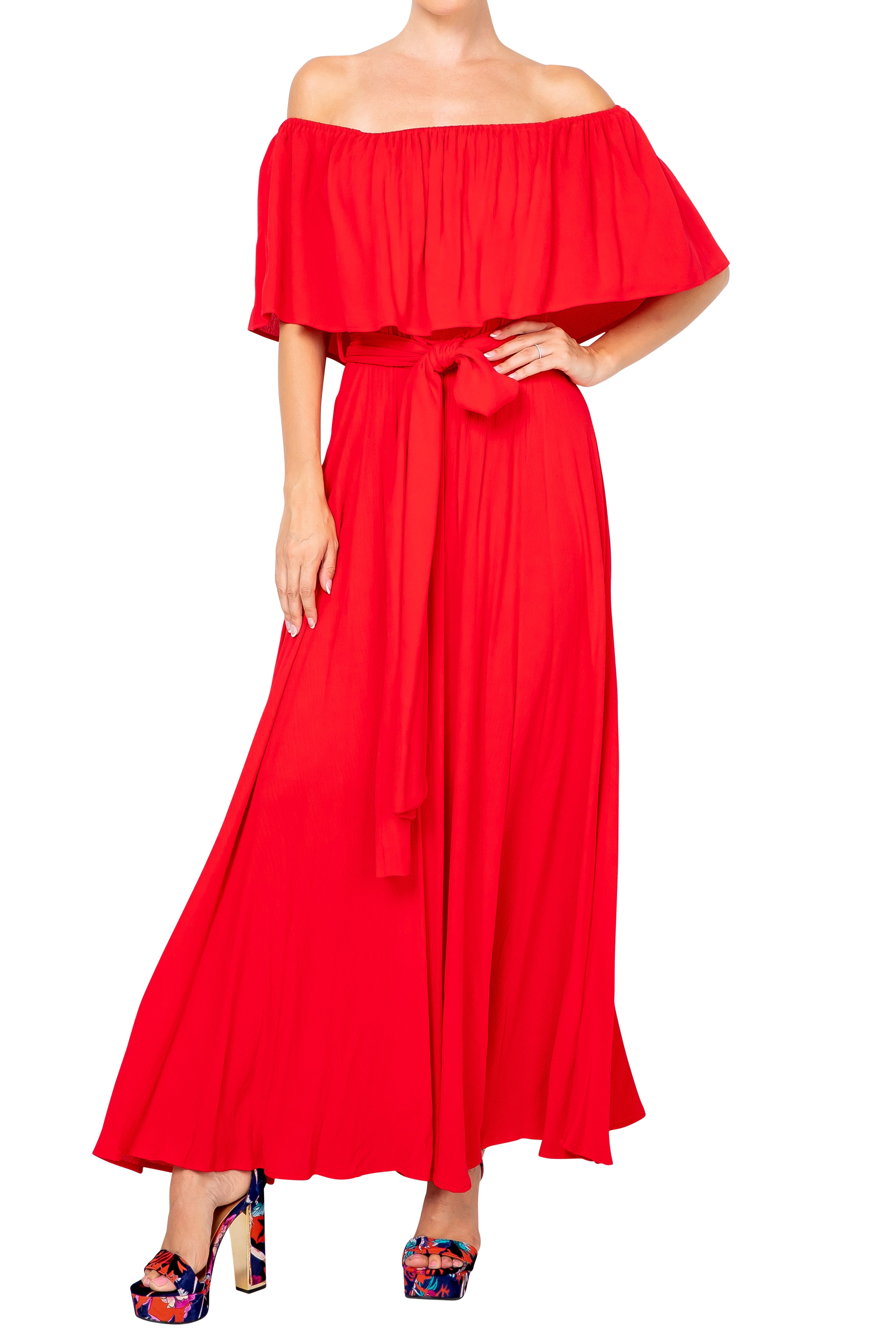  Meghan Los Angeles Morning Glory Maxi Dress - Cherry - Bonton