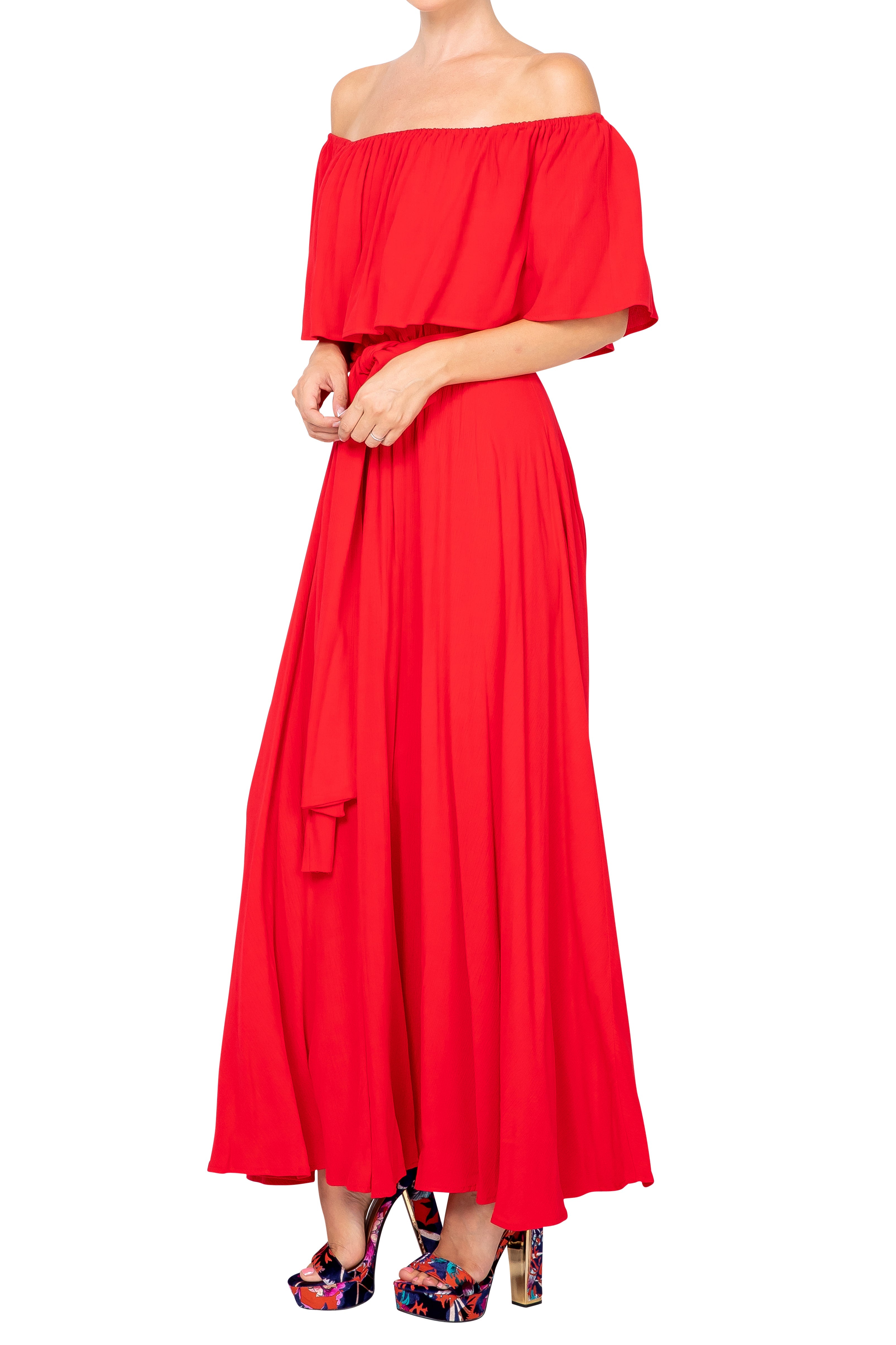  Meghan Los Angeles Morning Glory Maxi Dress - Cherry - Bonton