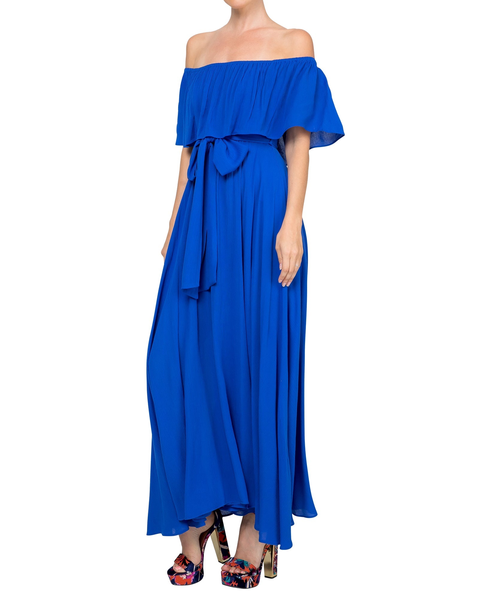  Meghan Los Angeles Morning Glory Maxi Dress - Royal - Bonton