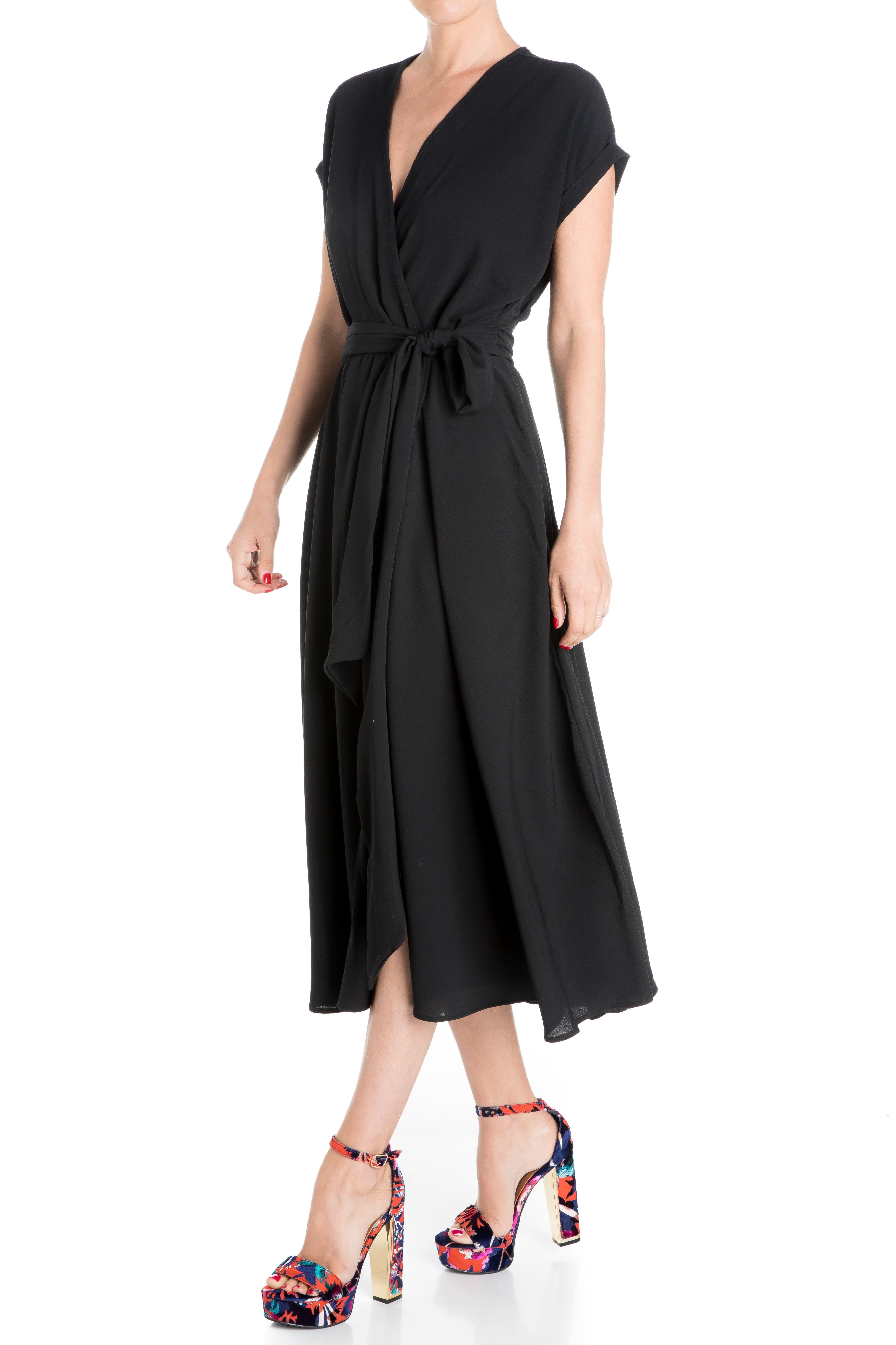  Meghan Los Angeles Jasmine Midi Dress - Black - Bonton