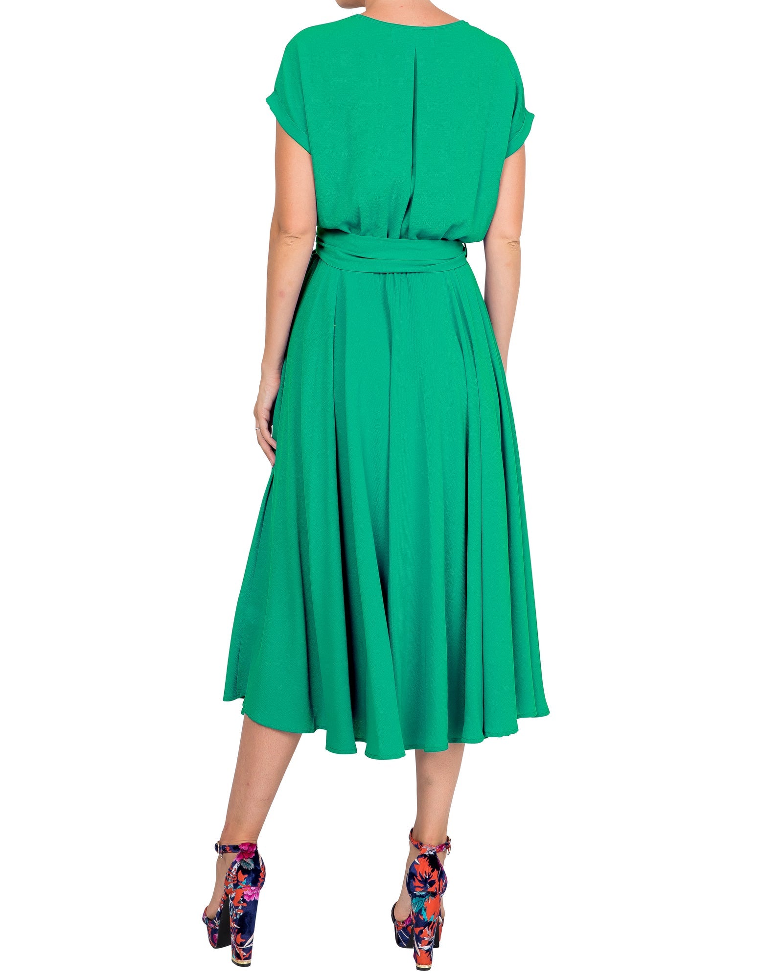  Meghan Los Angeles Jasmine Midi Dress - Emerald - Bonton