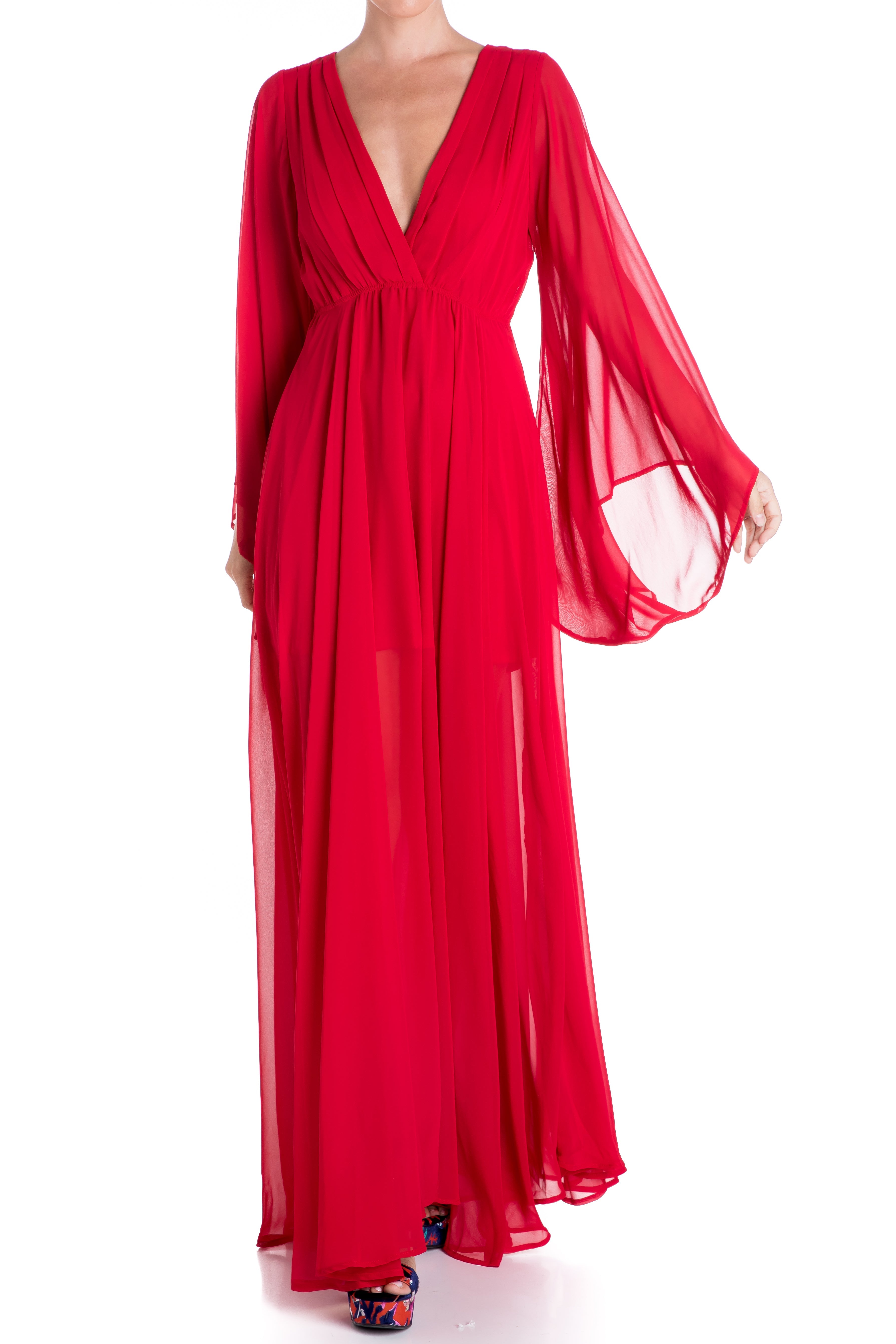  Meghan Los Angeles Sunset Maxi Dress - Cherry - Bonton