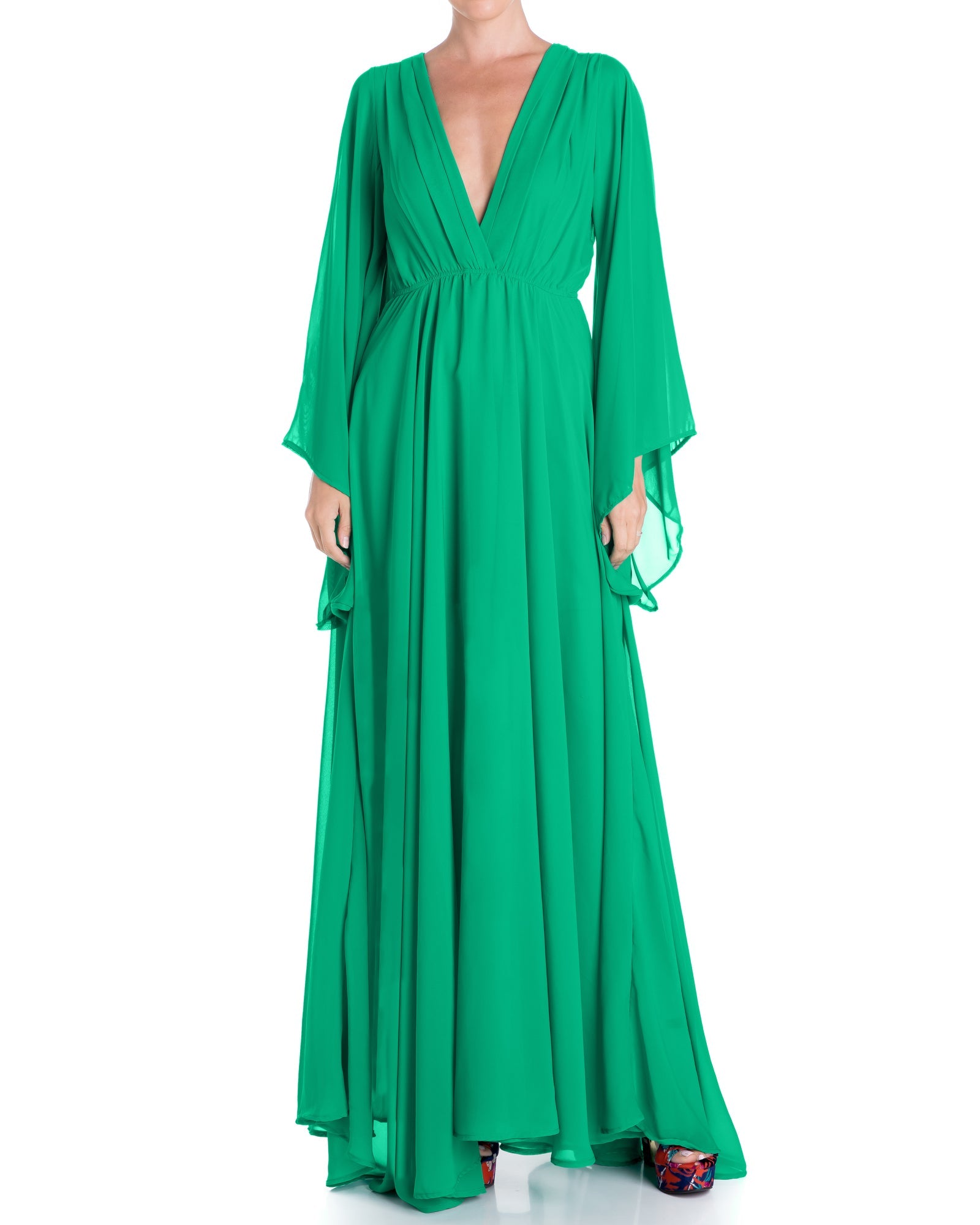  Meghan Los Angeles Sunset Maxi Dress - Emerald - Bonton