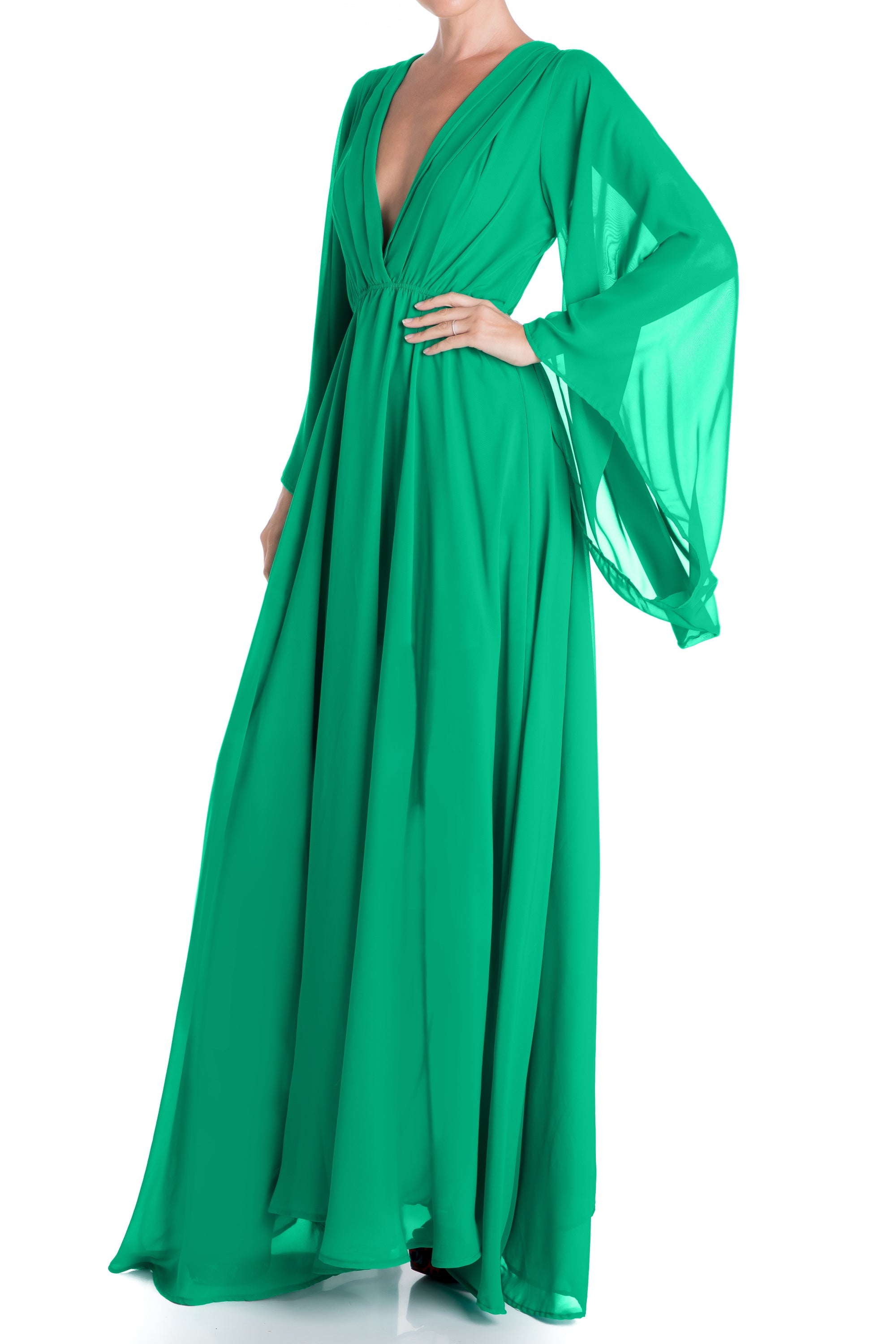  Meghan Los Angeles Sunset Maxi Dress - Emerald - Bonton