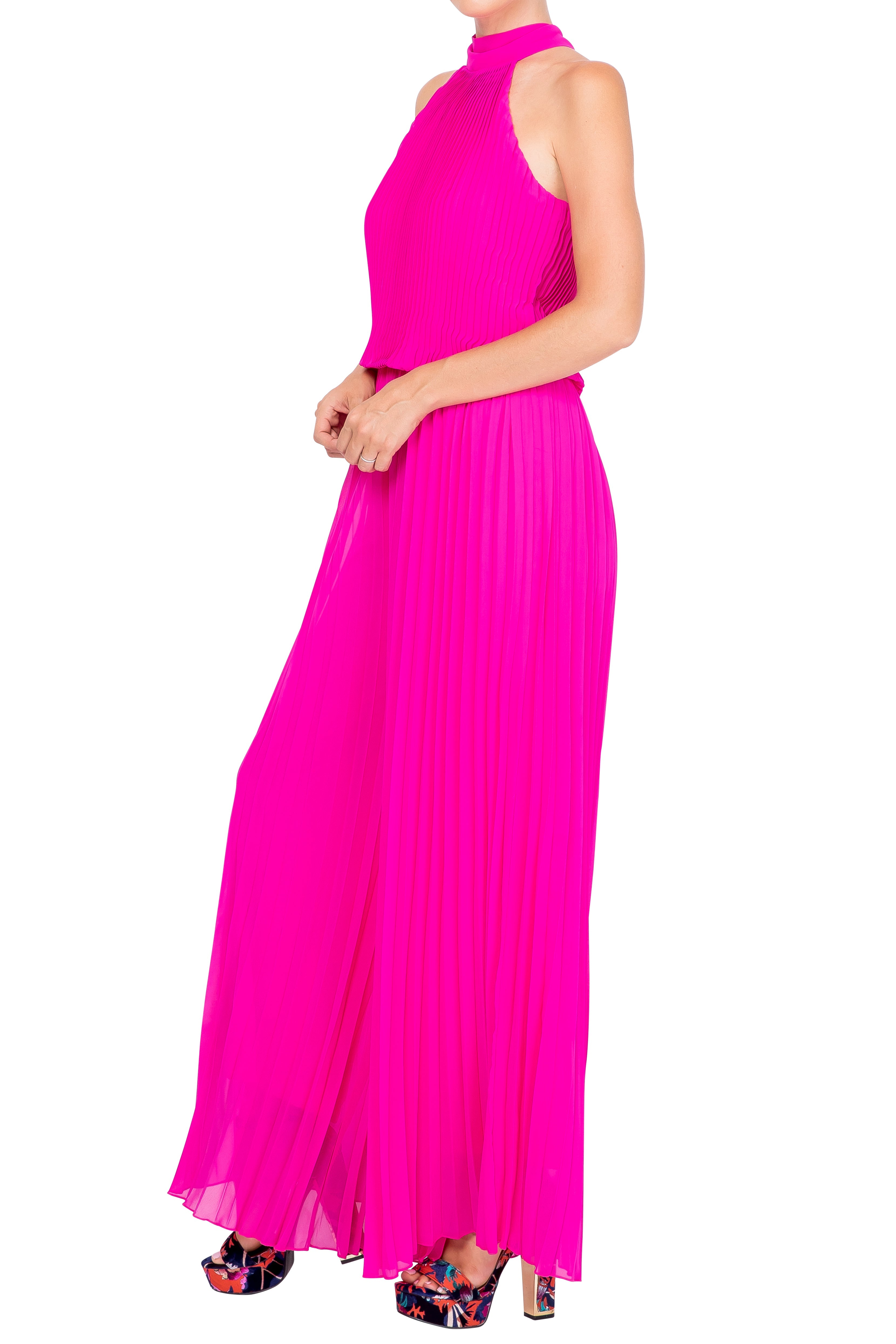  Meghan Los Angeles Wild Orchid Pleat Jumpsuit - Magenta - Bonton