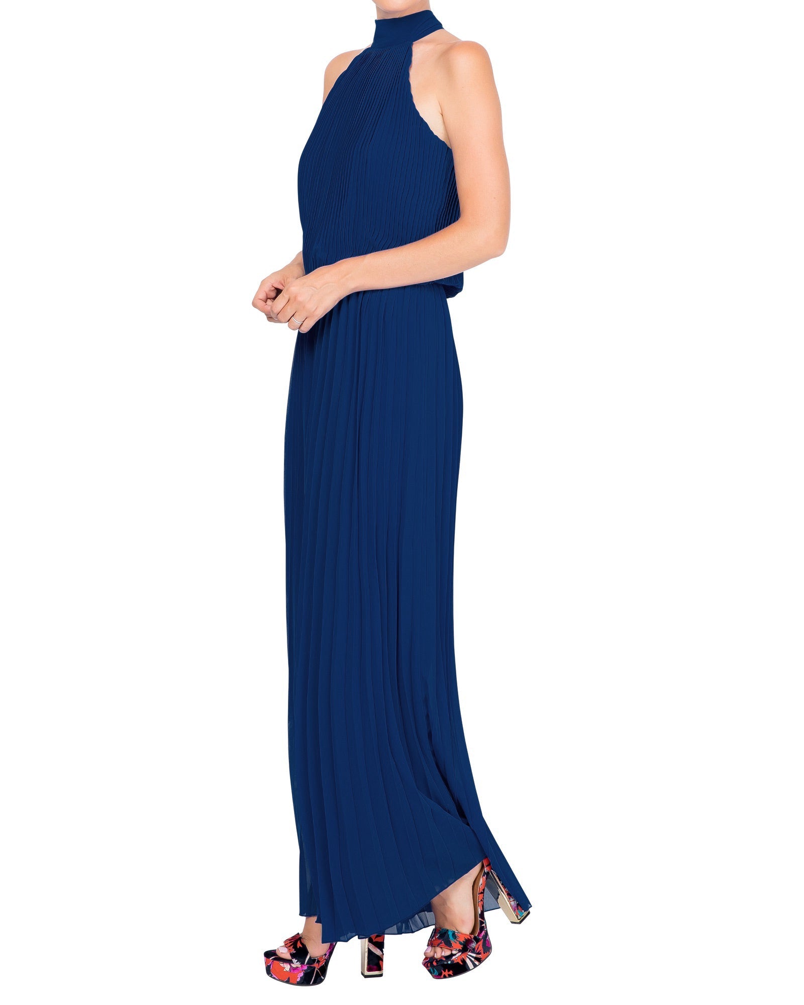  Meghan Los Angeles Wild Orchid Pleat Jumpsuit - Navy - Bonton