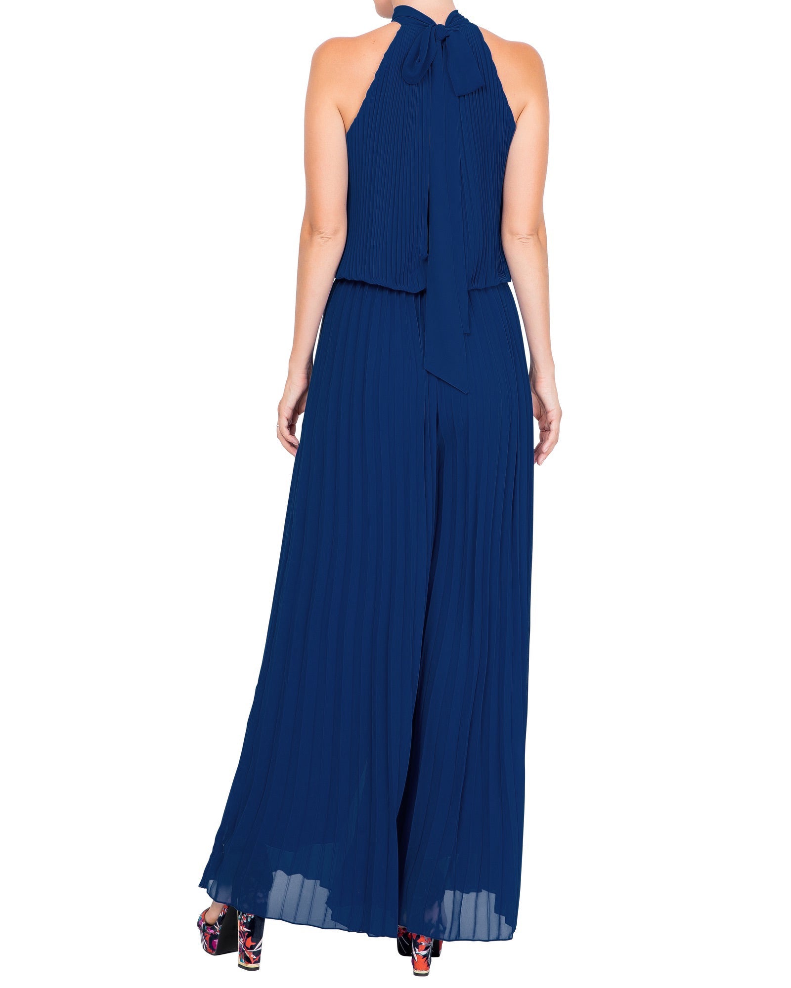  Meghan Los Angeles Wild Orchid Pleat Jumpsuit - Navy - Bonton