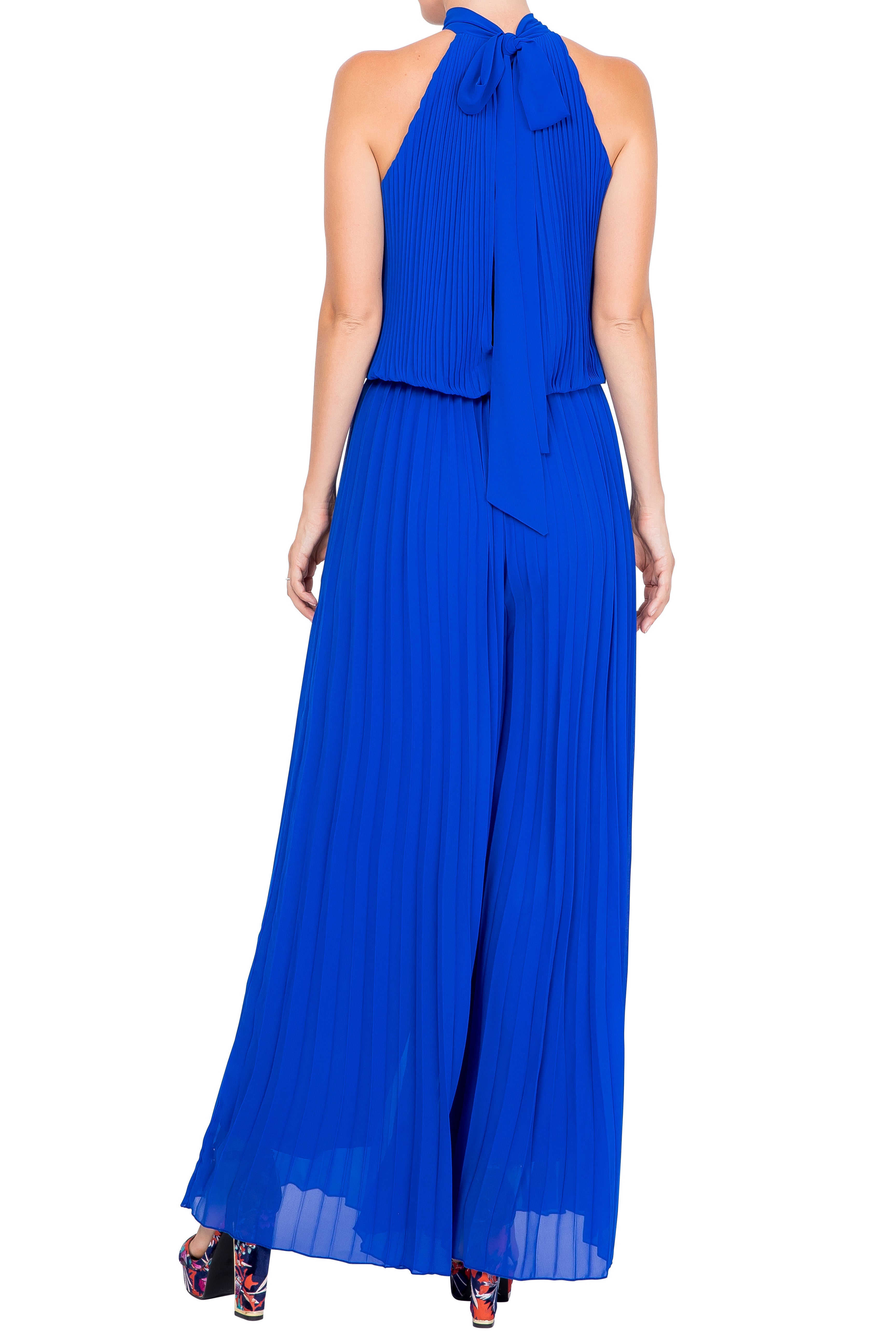  Meghan Los Angeles Wild Orchid Pleat Jumpsuit - Royal - Bonton