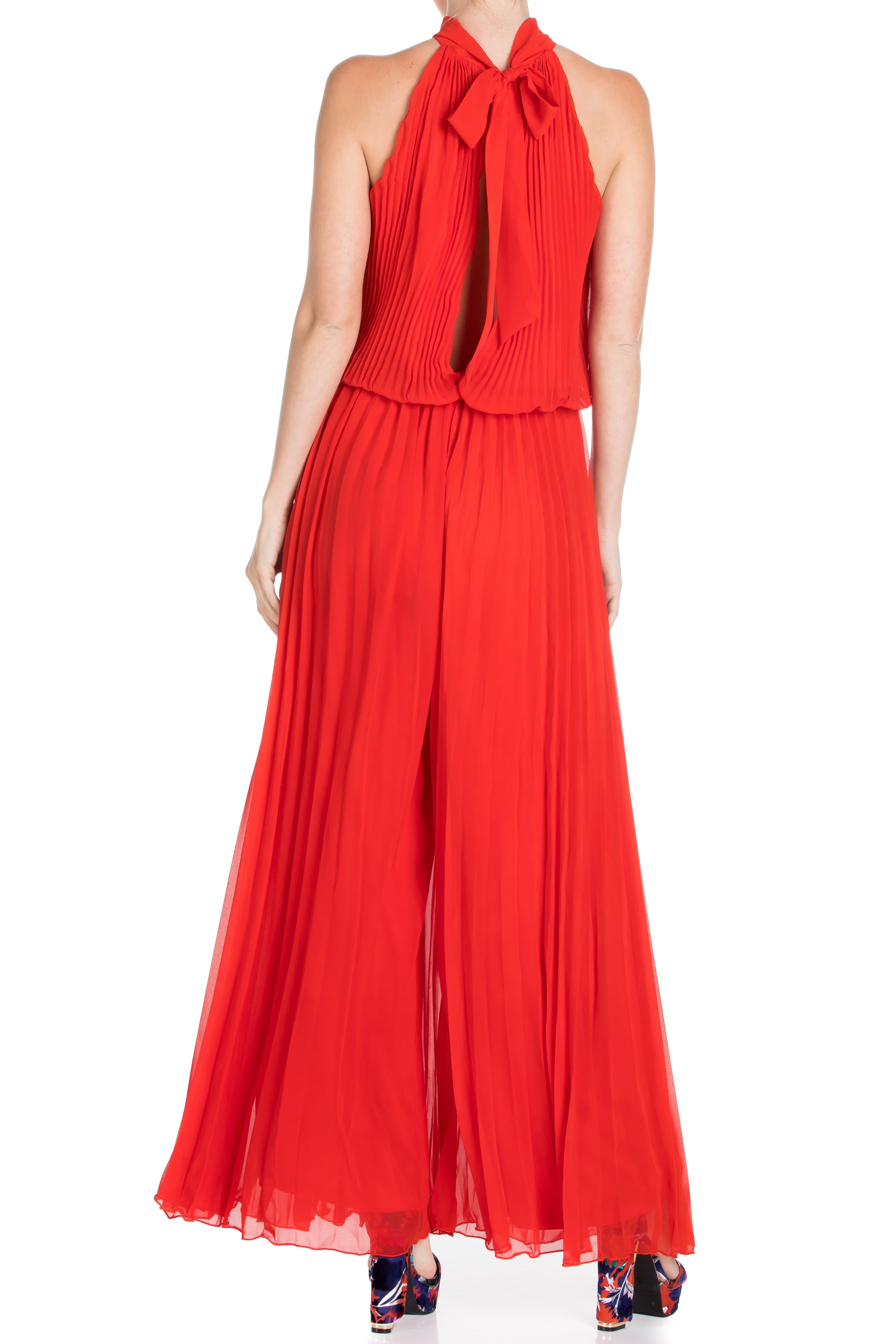  Meghan Los Angeles Wild Orchid Pleat Jumpsuit - Tomato - Bonton