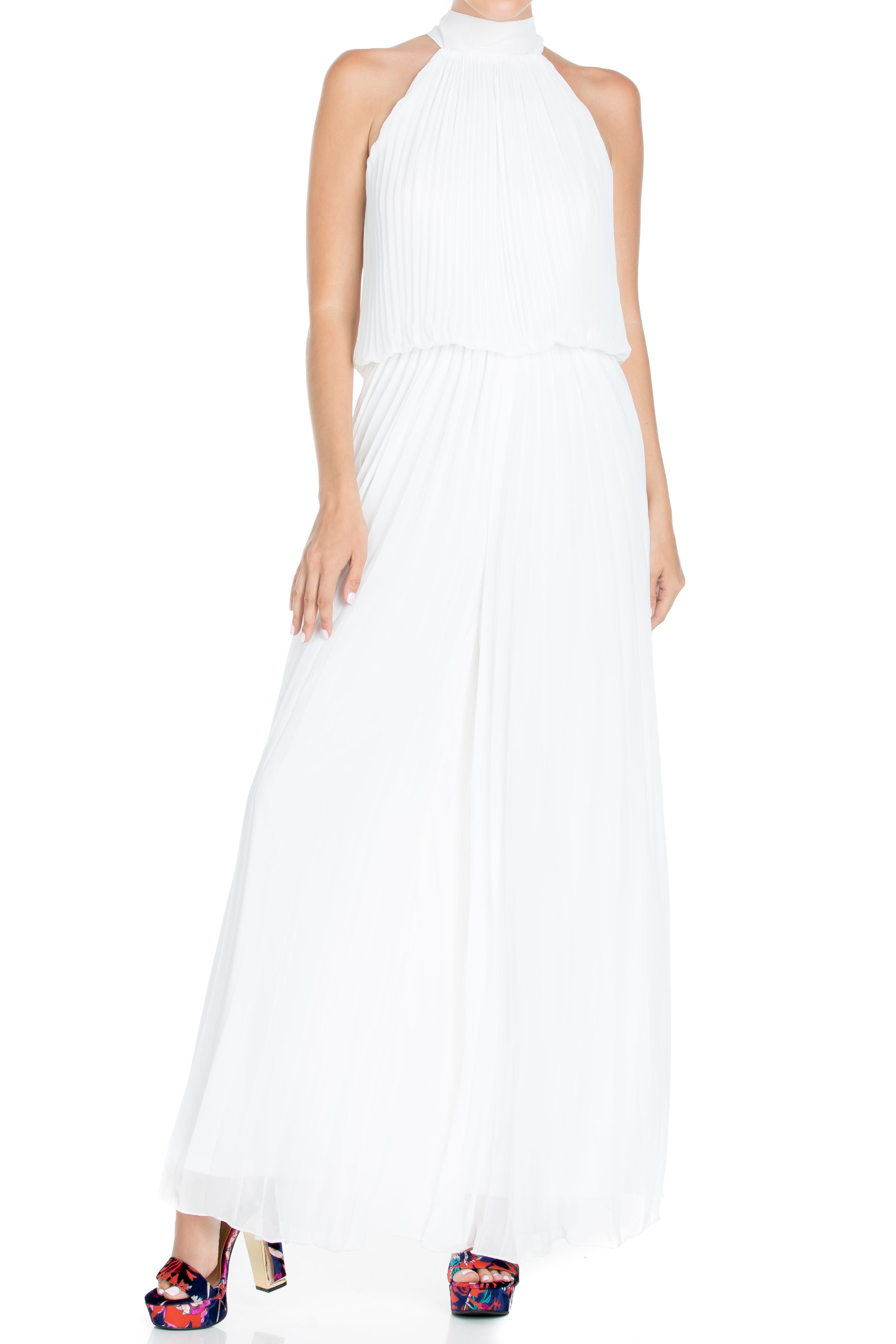  Meghan Los Angeles Wild Orchid Pleat Jumpsuit - White - Bonton