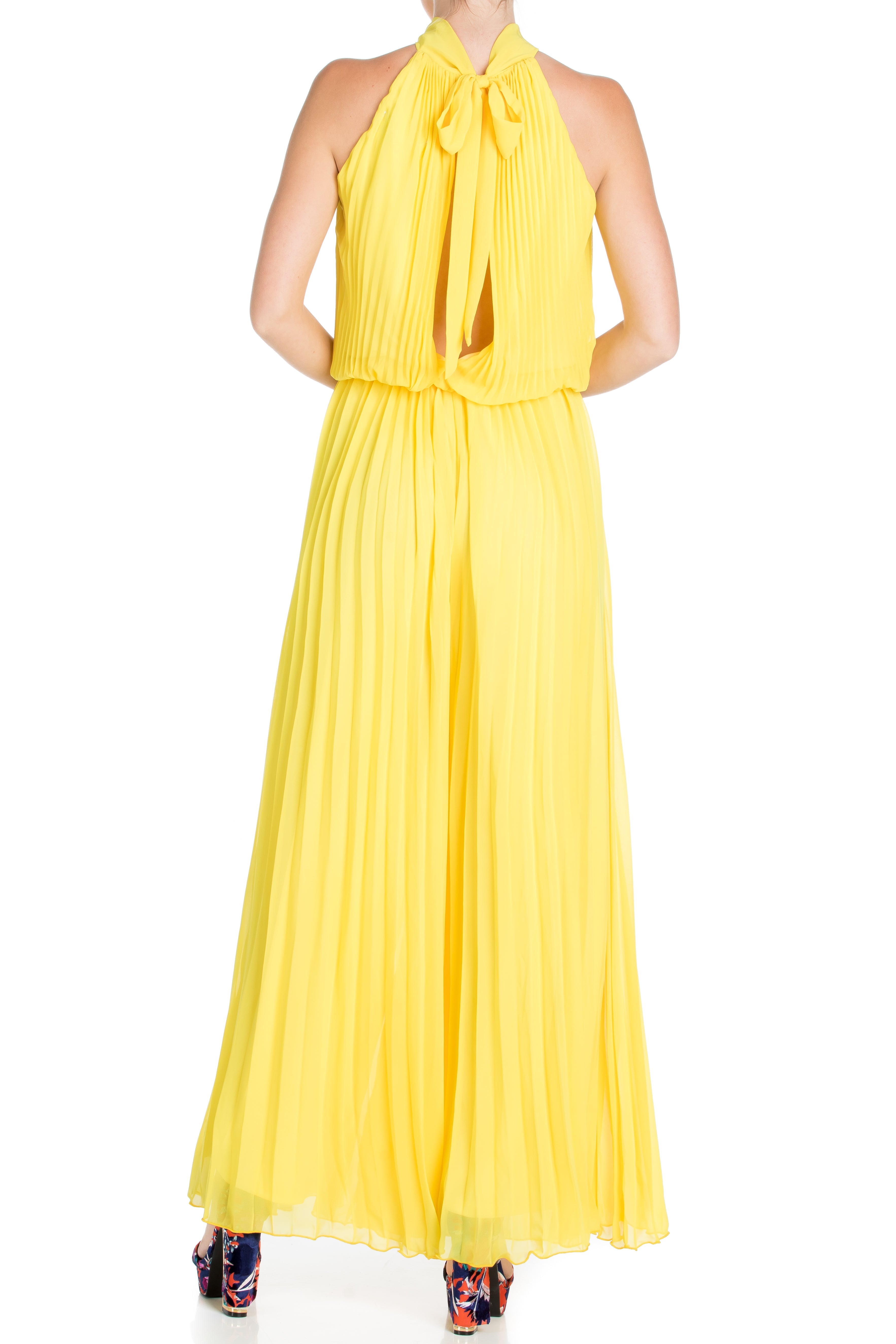  Meghan Los Angeles Wild Orchid Pleat Jumpsuit - Yellow - Bonton