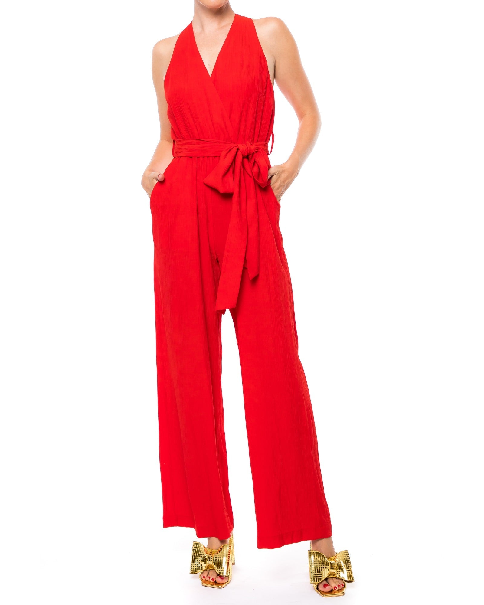  Meghan Los Angeles Meghan Disco Jumpsuit - Cherry - Bonton