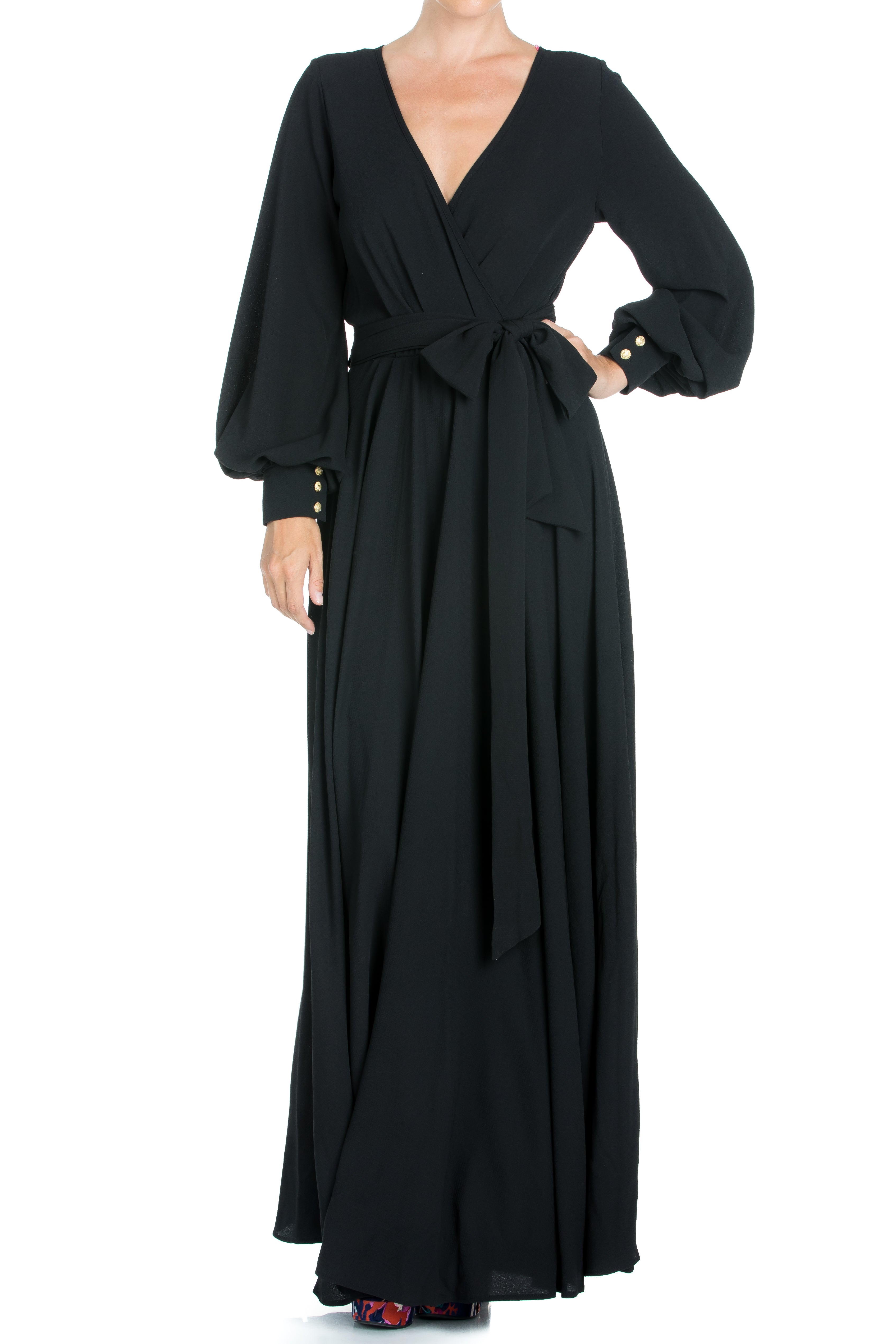  Meghan Los Angeles LilyPad Maxi Dress - Black - Bonton