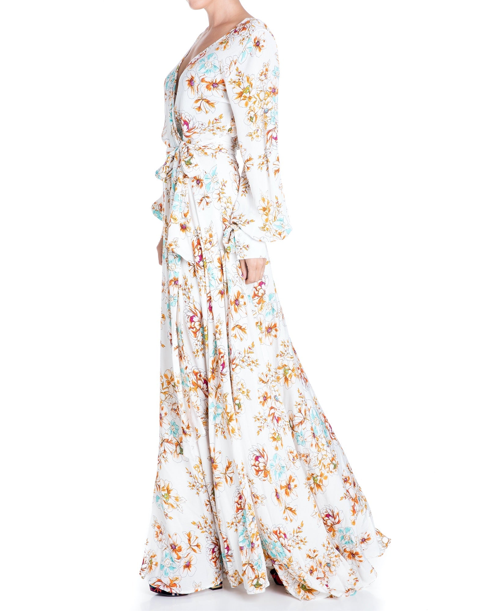  Meghan Los Angeles LilyPad Maxi Dress - Begonia Ivory - Bonton