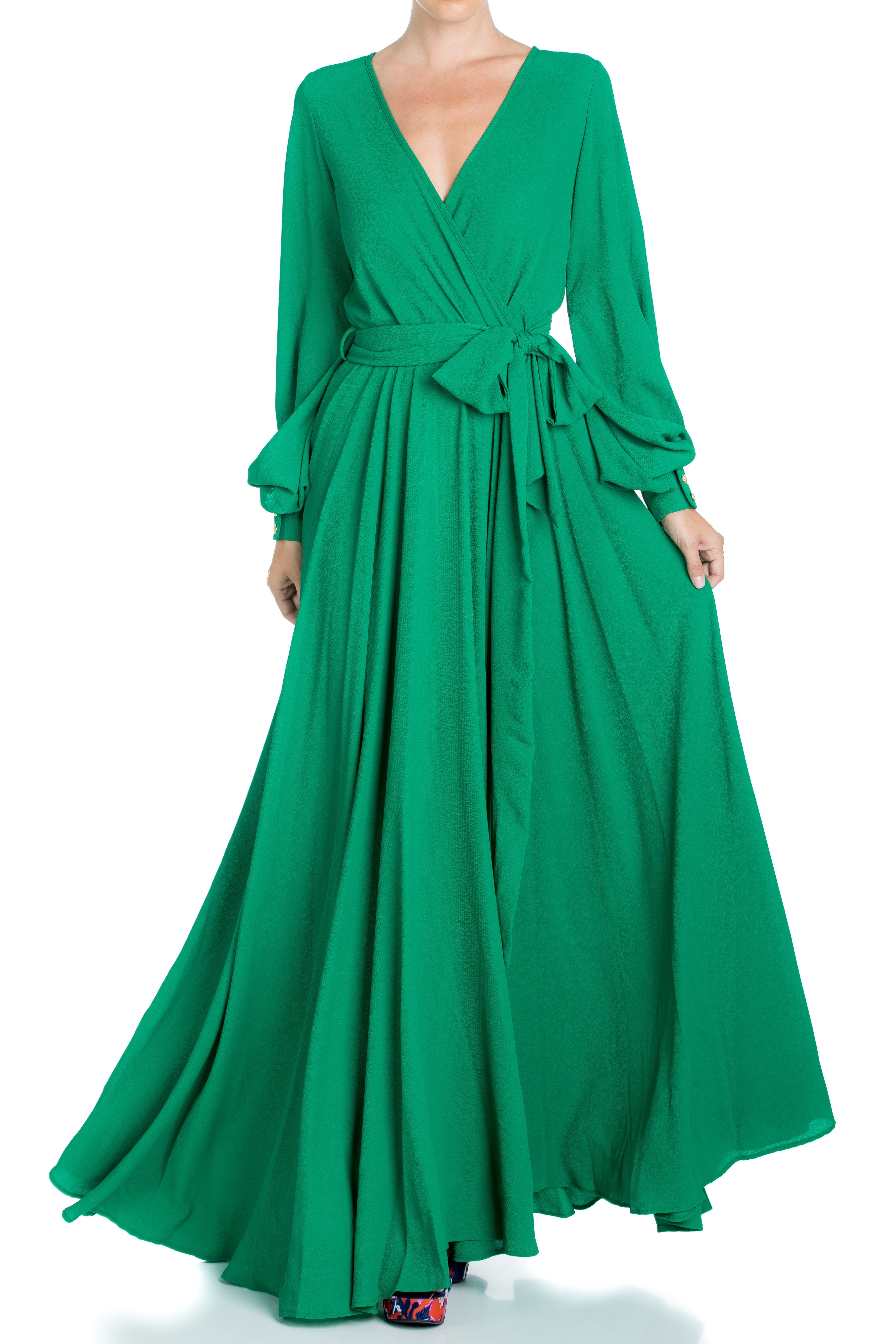  Meghan Los Angeles LilyPad Maxi Dress - Emerald - Bonton