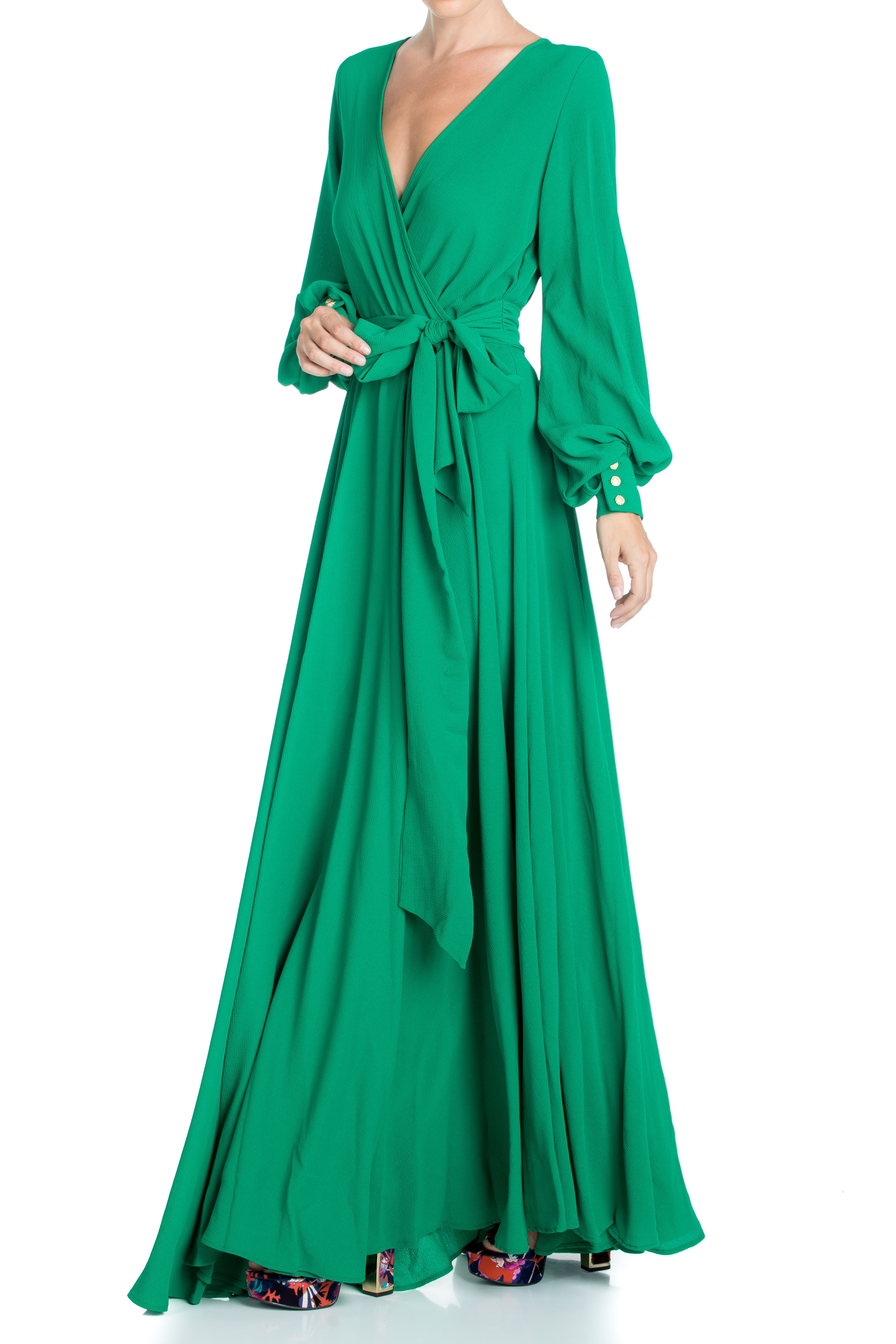  Meghan Los Angeles LilyPad Maxi Dress - Emerald - Bonton