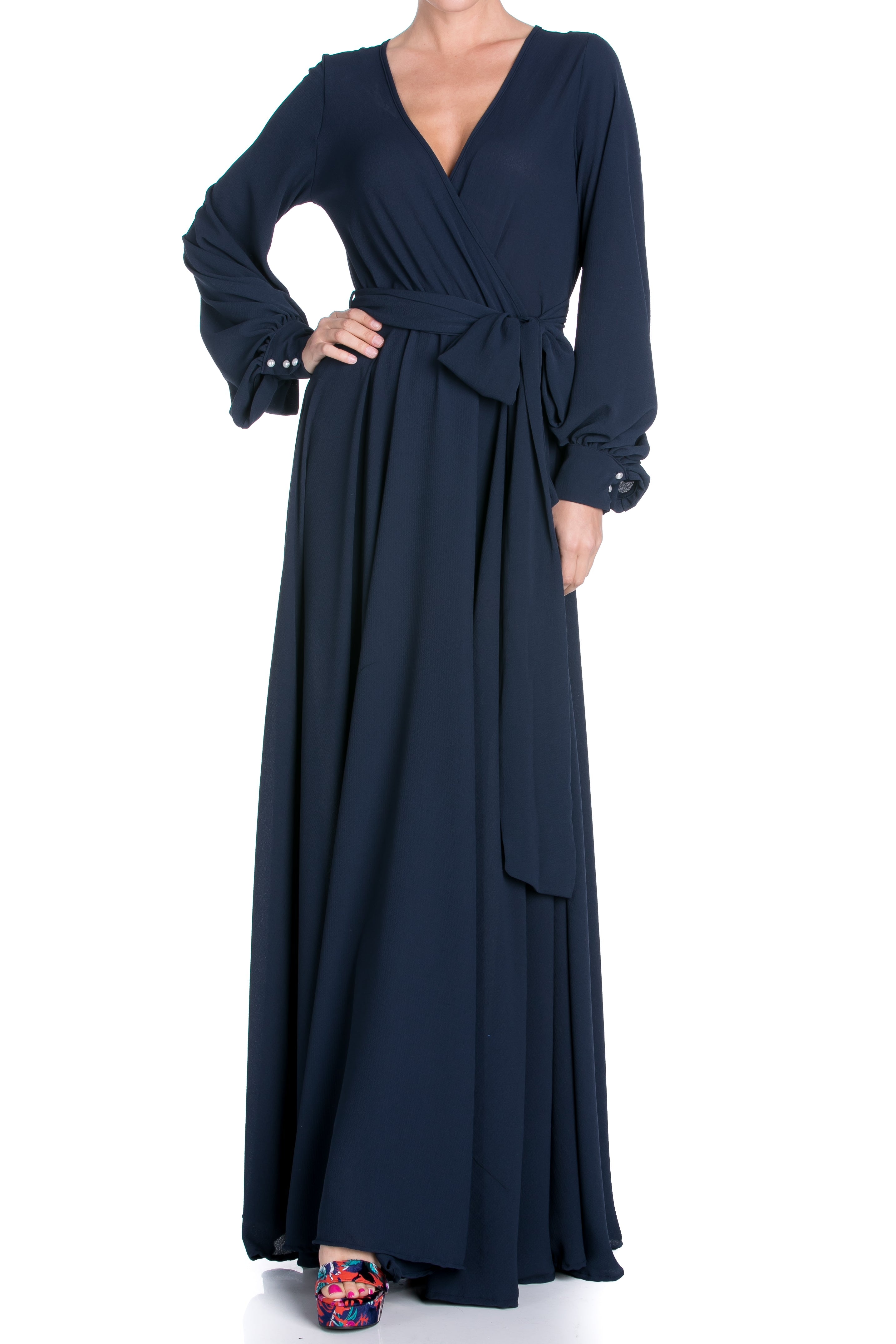  Meghan Los Angeles LilyPad Maxi Dress - Navy - Bonton