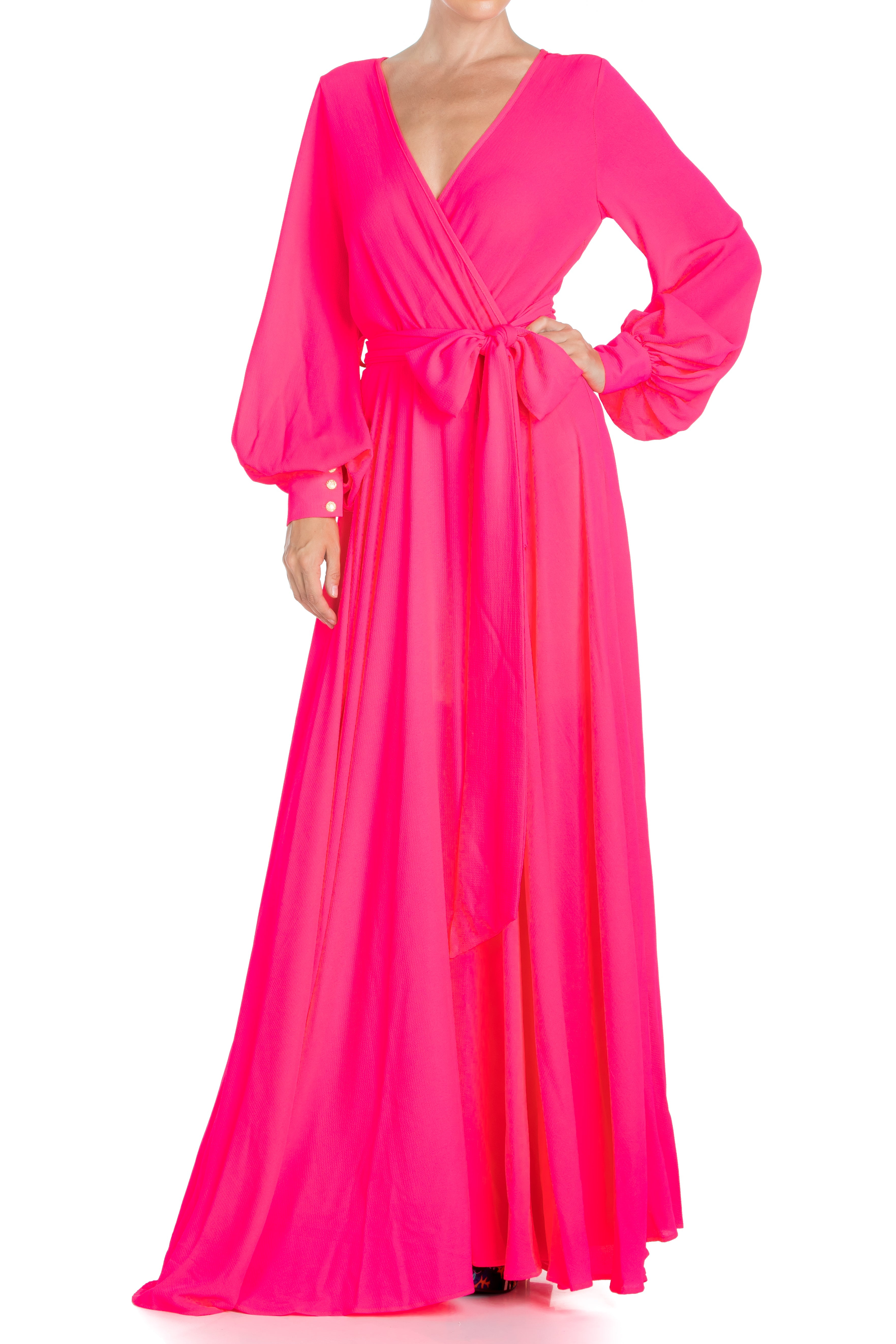  Meghan Los Angeles LilyPad Maxi Dress - Neon Pink - Bonton