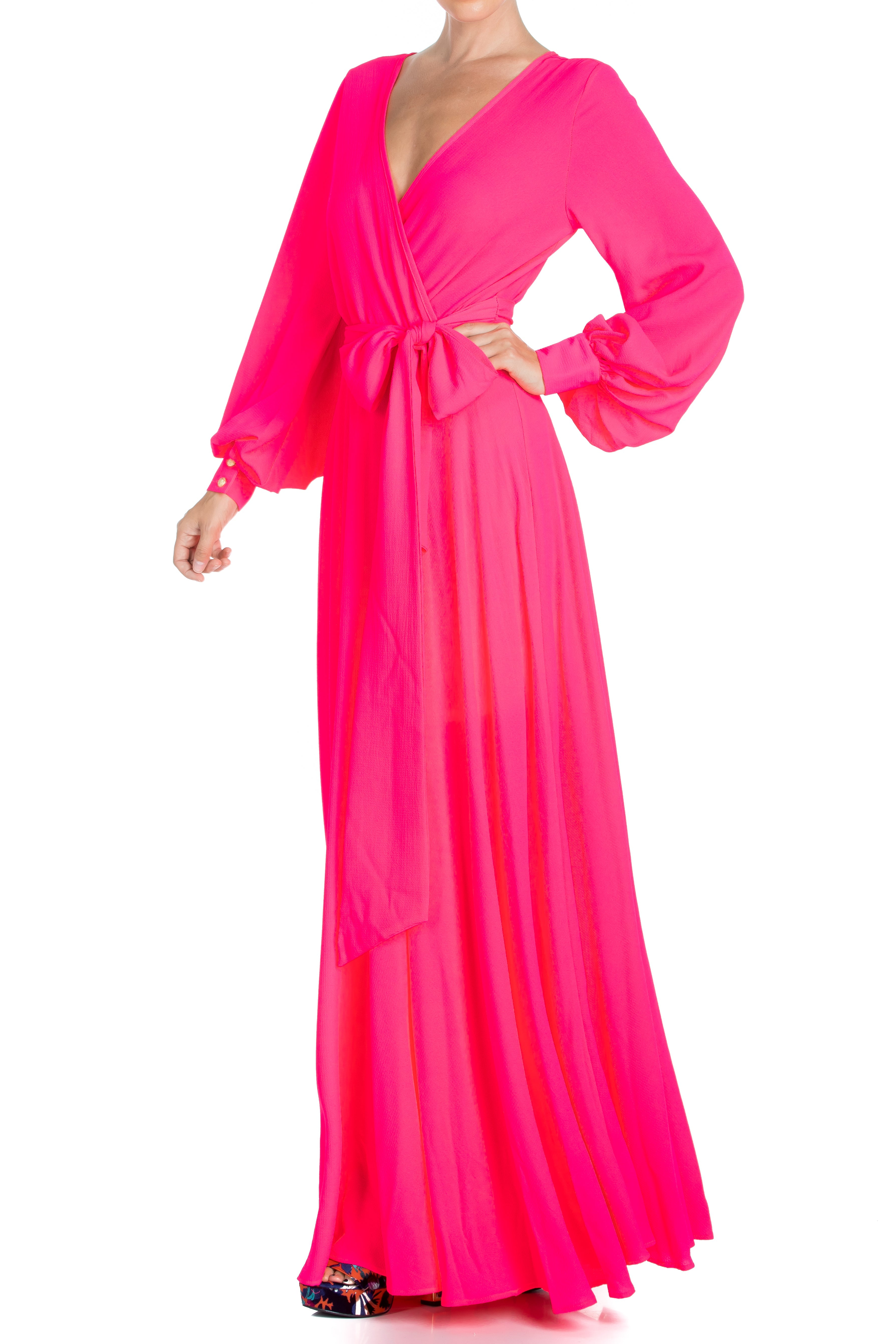  Meghan Los Angeles LilyPad Maxi Dress - Neon Pink - Bonton