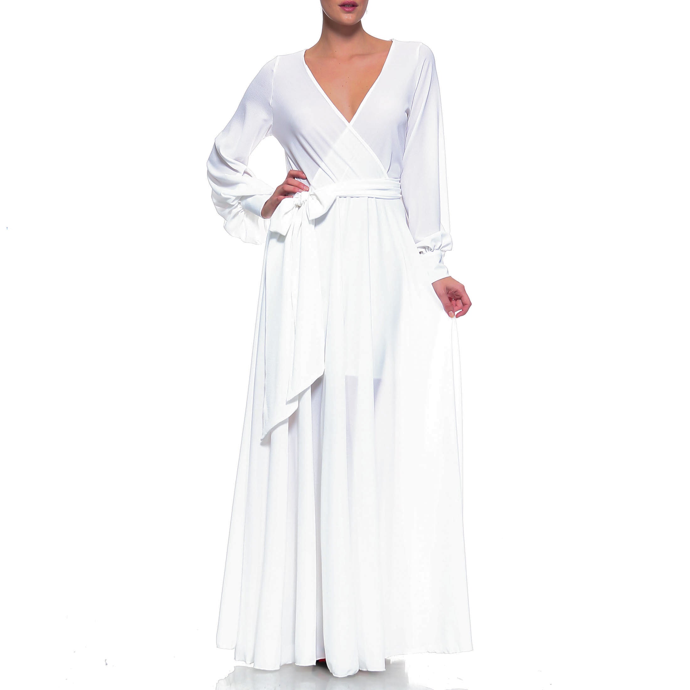  Meghan Los Angeles LilyPad Maxi Dress - White - Bonton