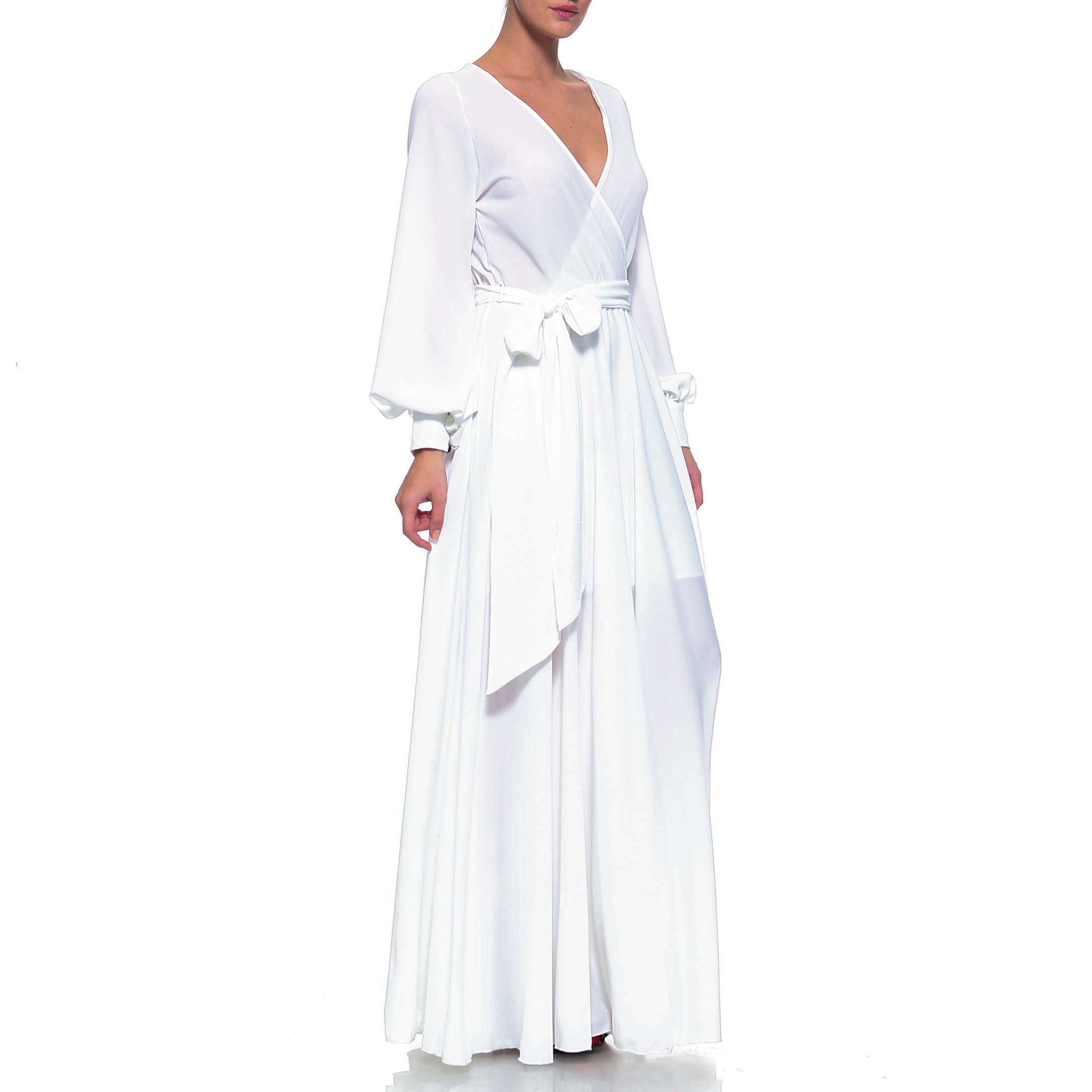  Meghan Los Angeles LilyPad Maxi Dress - White - Bonton