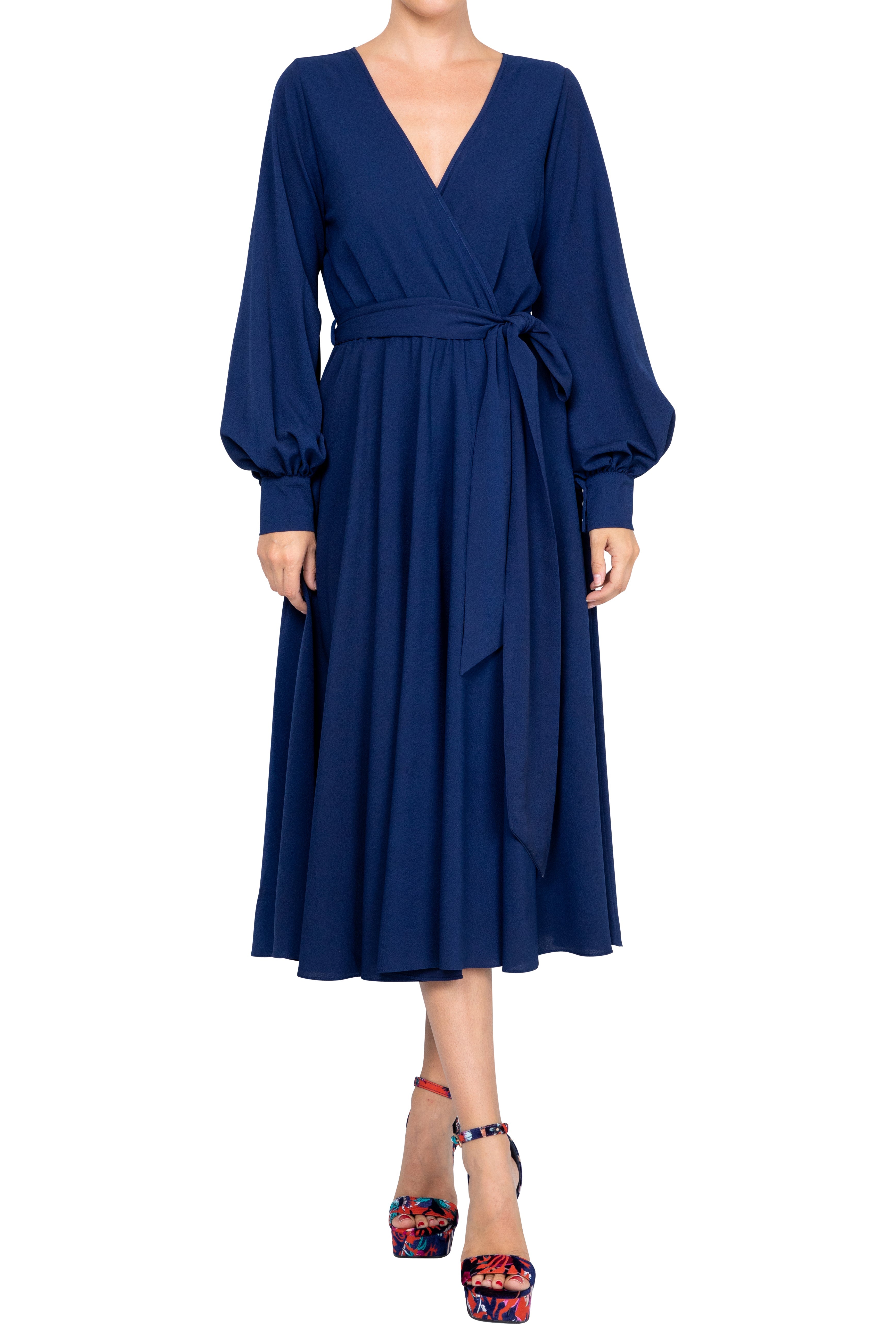  Meghan Los Angeles LilyPad Midi Dress - Navy - Bonton