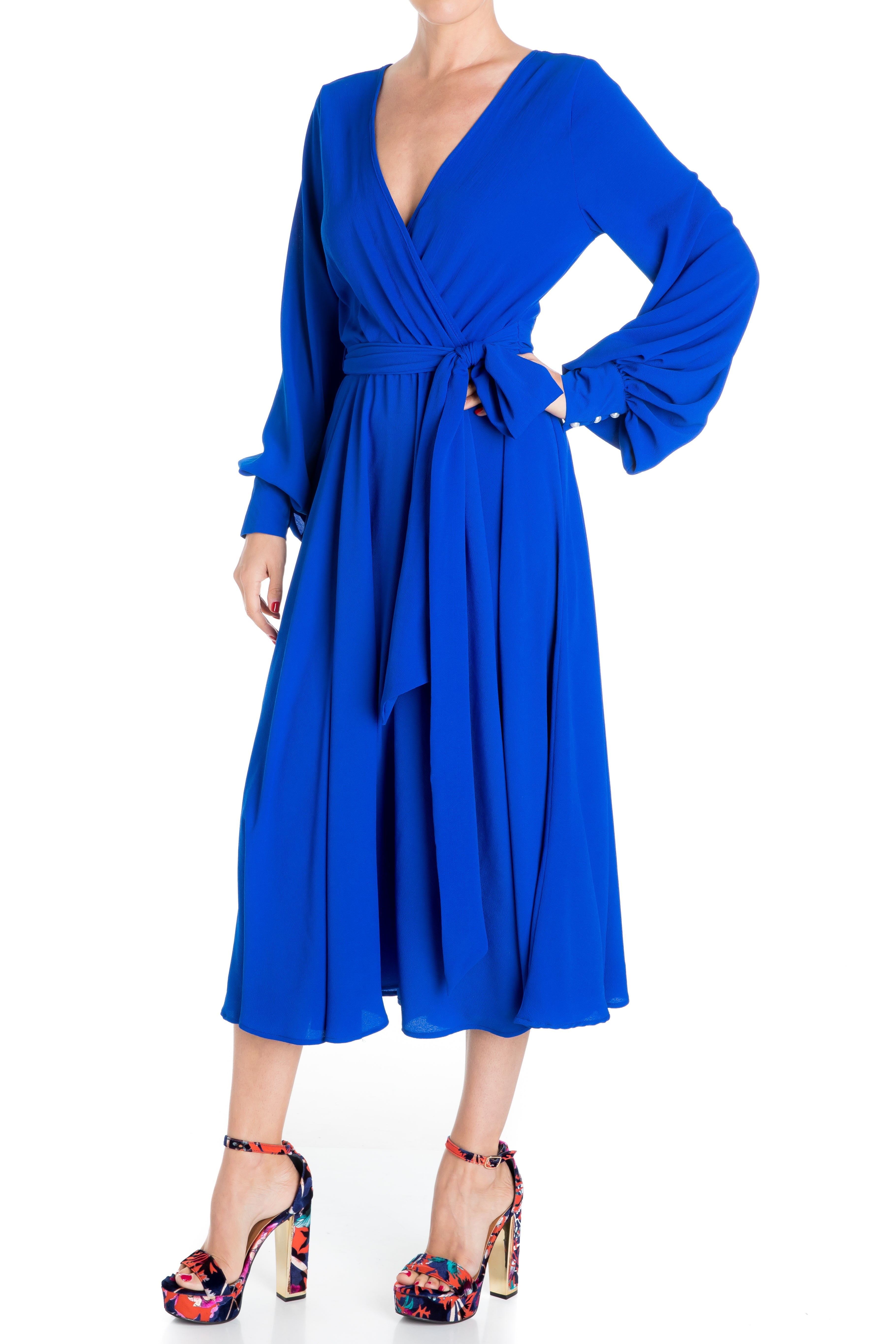  Meghan Los Angeles LilyPad Midi Dress - Royal - Bonton