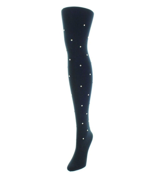 Studded Bling Opaque Tights Black