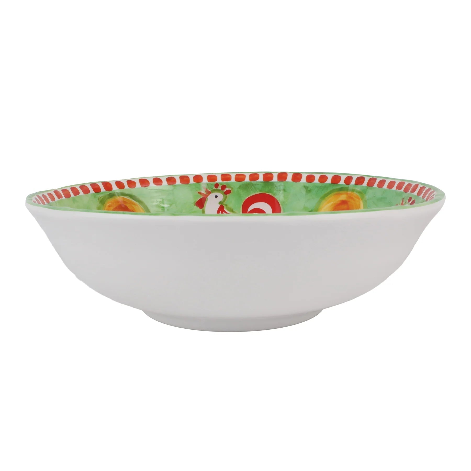  Vietri Melamine Campagna Gallina Large Serving Bowl - Green - Bonton