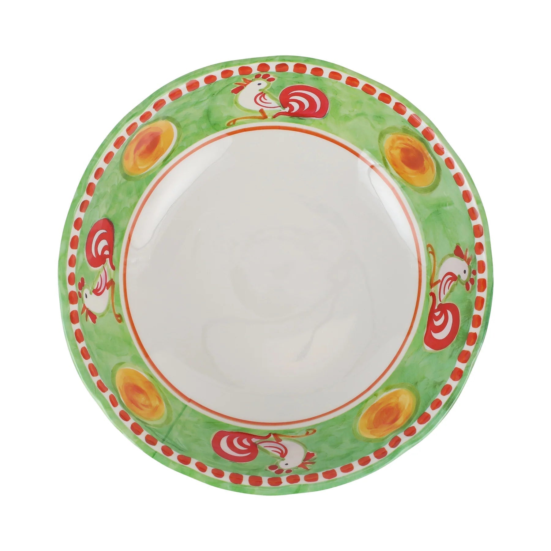  Vietri Melamine Campagna Gallina Large Serving Bowl - Green - Bonton