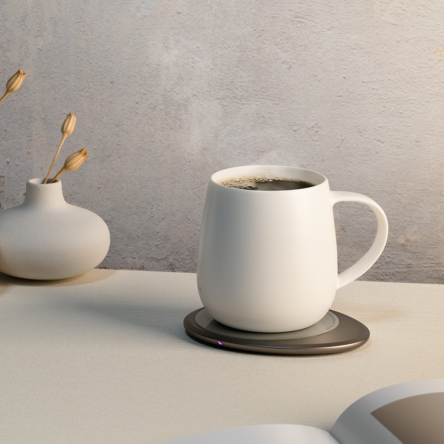  OHOM Ui 3 Self-Heating Mug Set - Jasmine White - Bonton