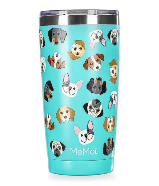 Thermal Insulated Stainless Steel Dogs Pattern 20 Oz Coffee Tumbler Seafoam