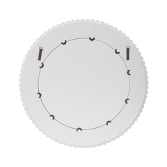 Round Distressed White Wood Wall Mirror