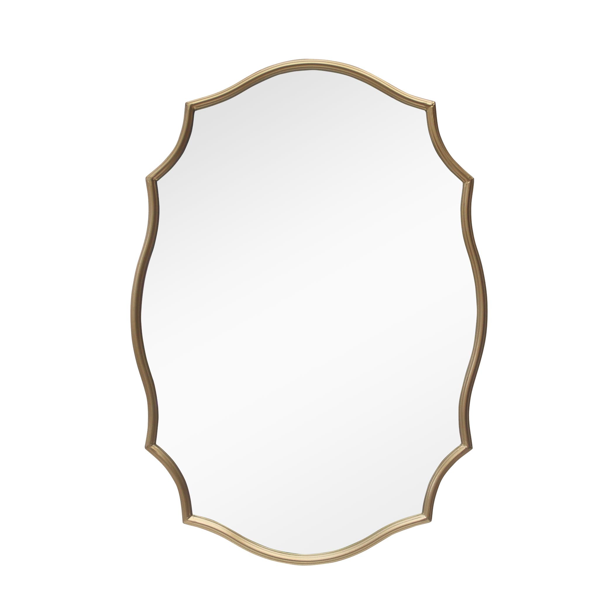  Paris Loft Scalloped Oval Gold Metal Wall Mirror - Gold - Bonton