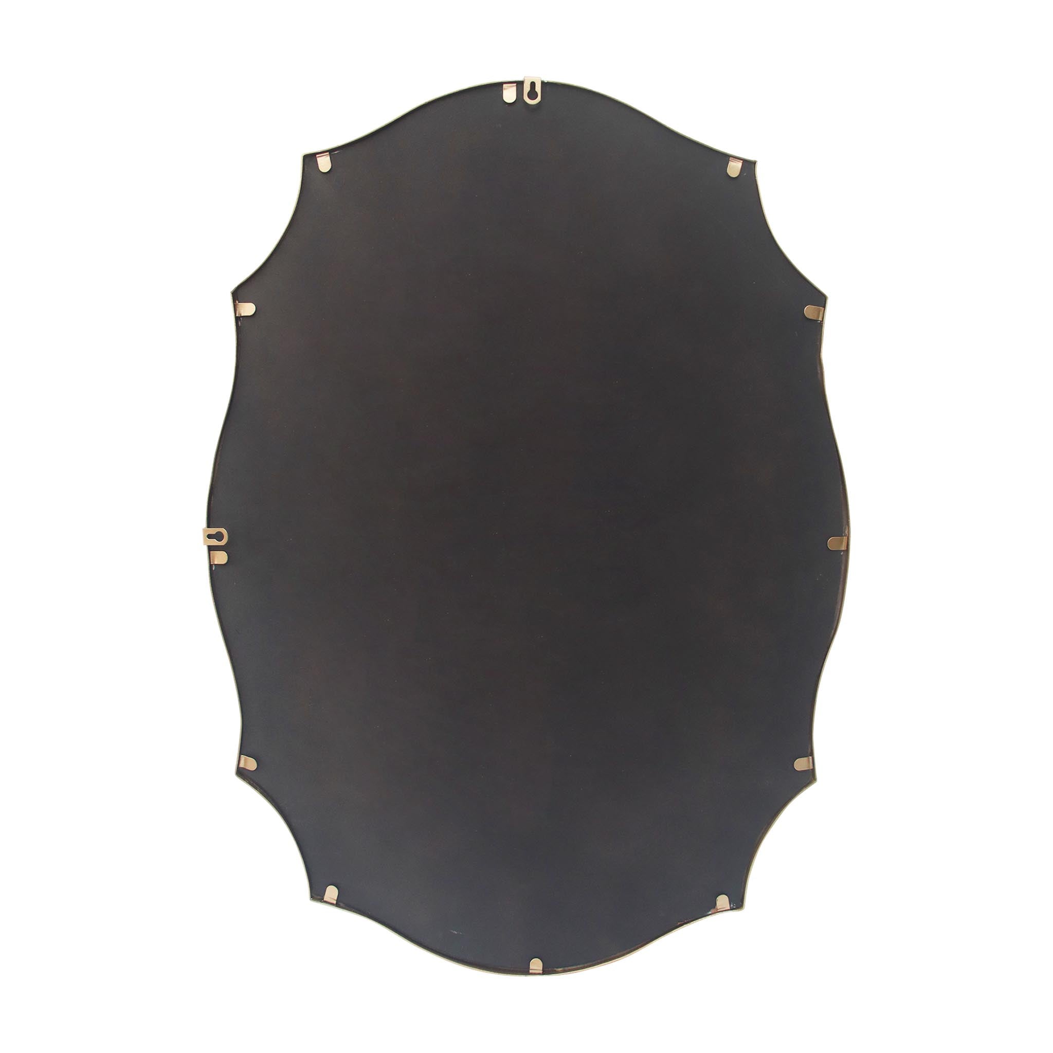  Paris Loft Scalloped Oval Gold Metal Wall Mirror - Gold - Bonton