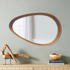 Decorative Droplep Shaped Gold Metal Framed Wall Mirror