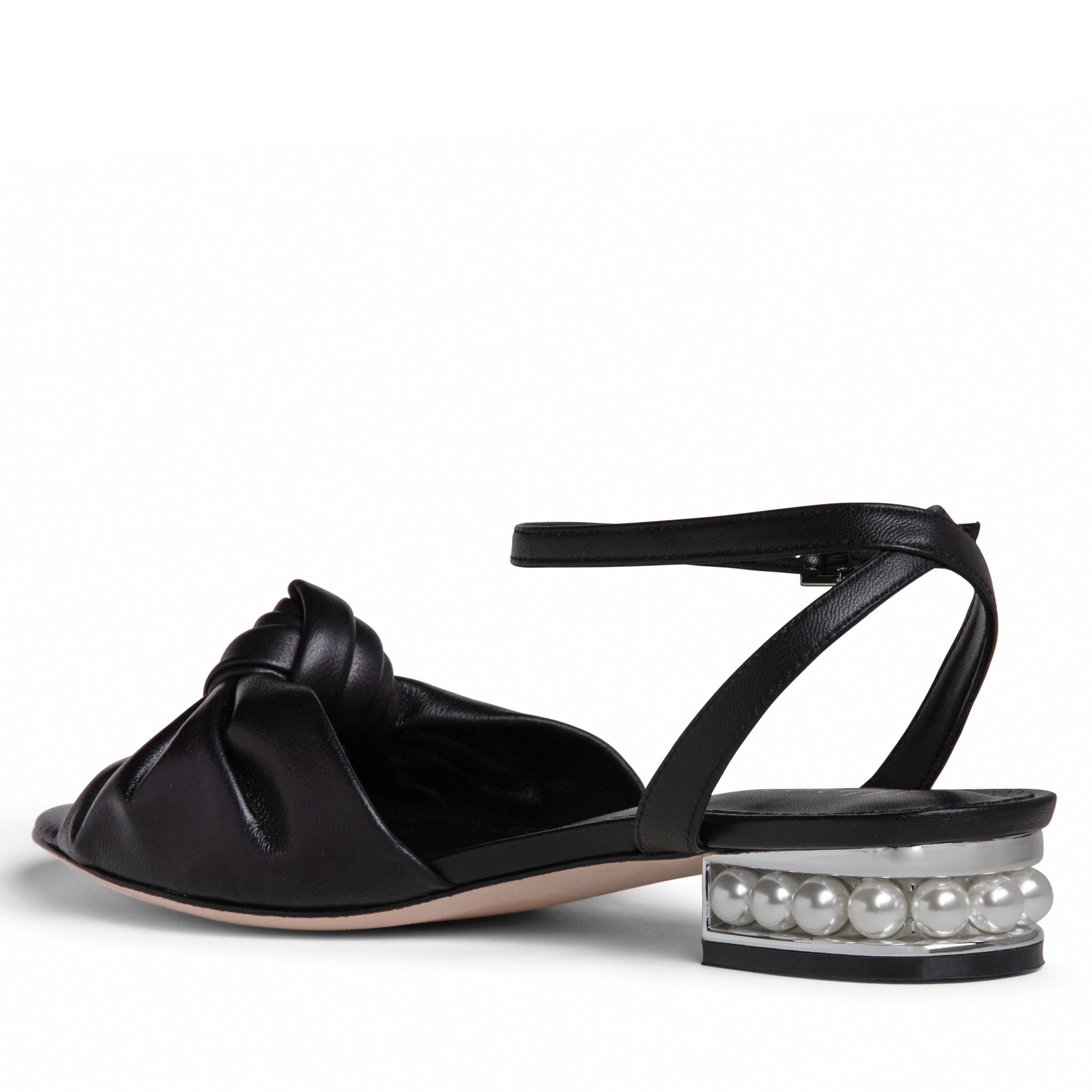  Allegra James Mina Flat Leather Sandal - 6 - Bonton