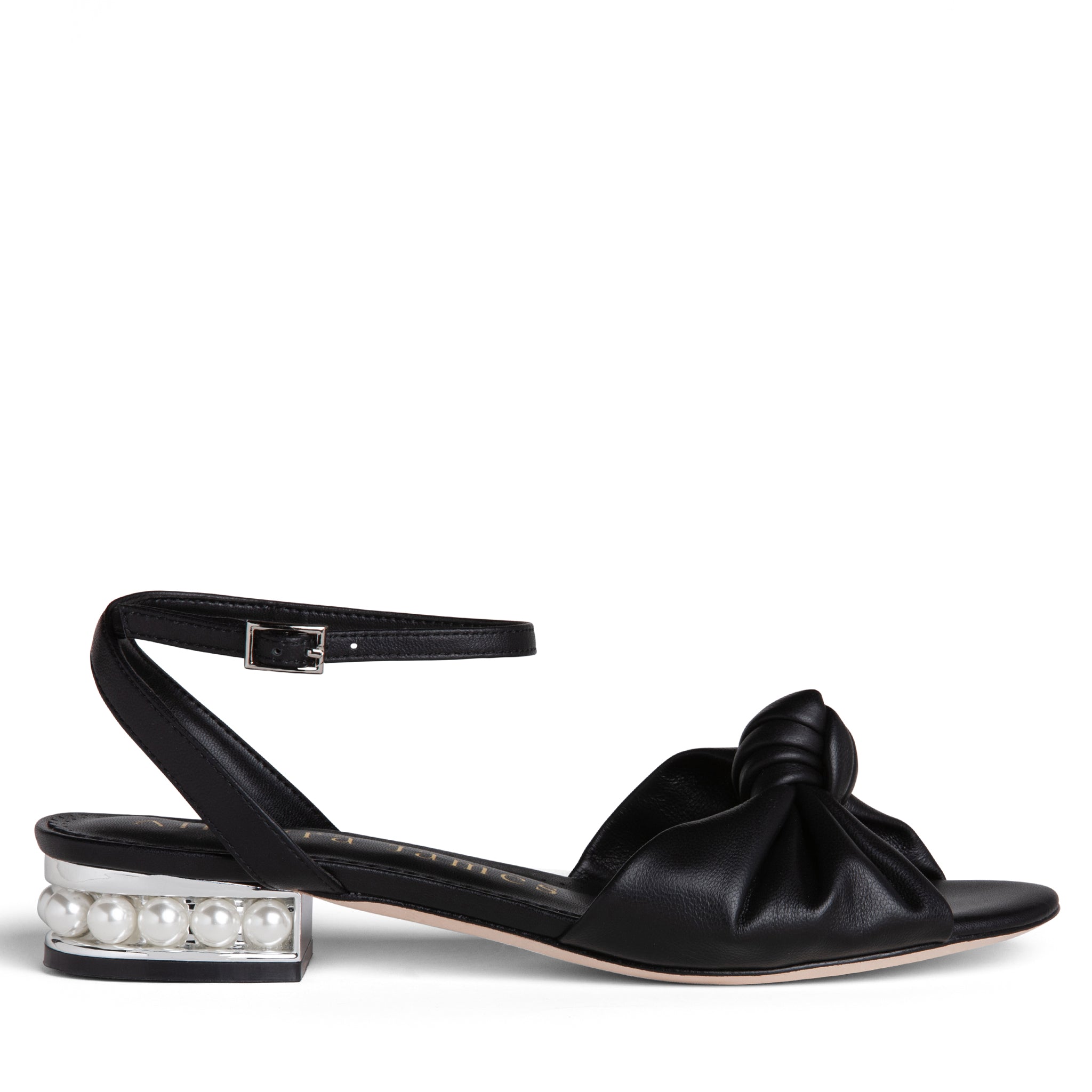  Allegra James Mina Flat Leather Sandal - 6 - Bonton