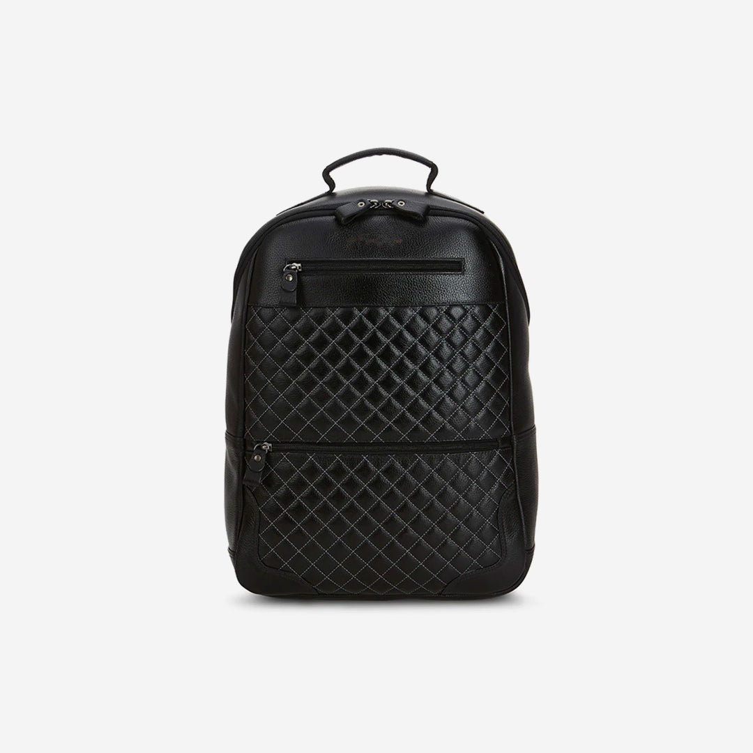  Gernie NYC 52's Luxury Quilted Garda Leather Backpack - Black - Bonton