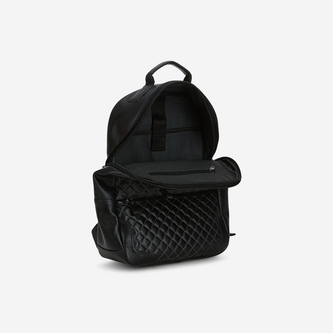  Gernie NYC 52's Luxury Quilted Garda Leather Backpack - Black - Bonton