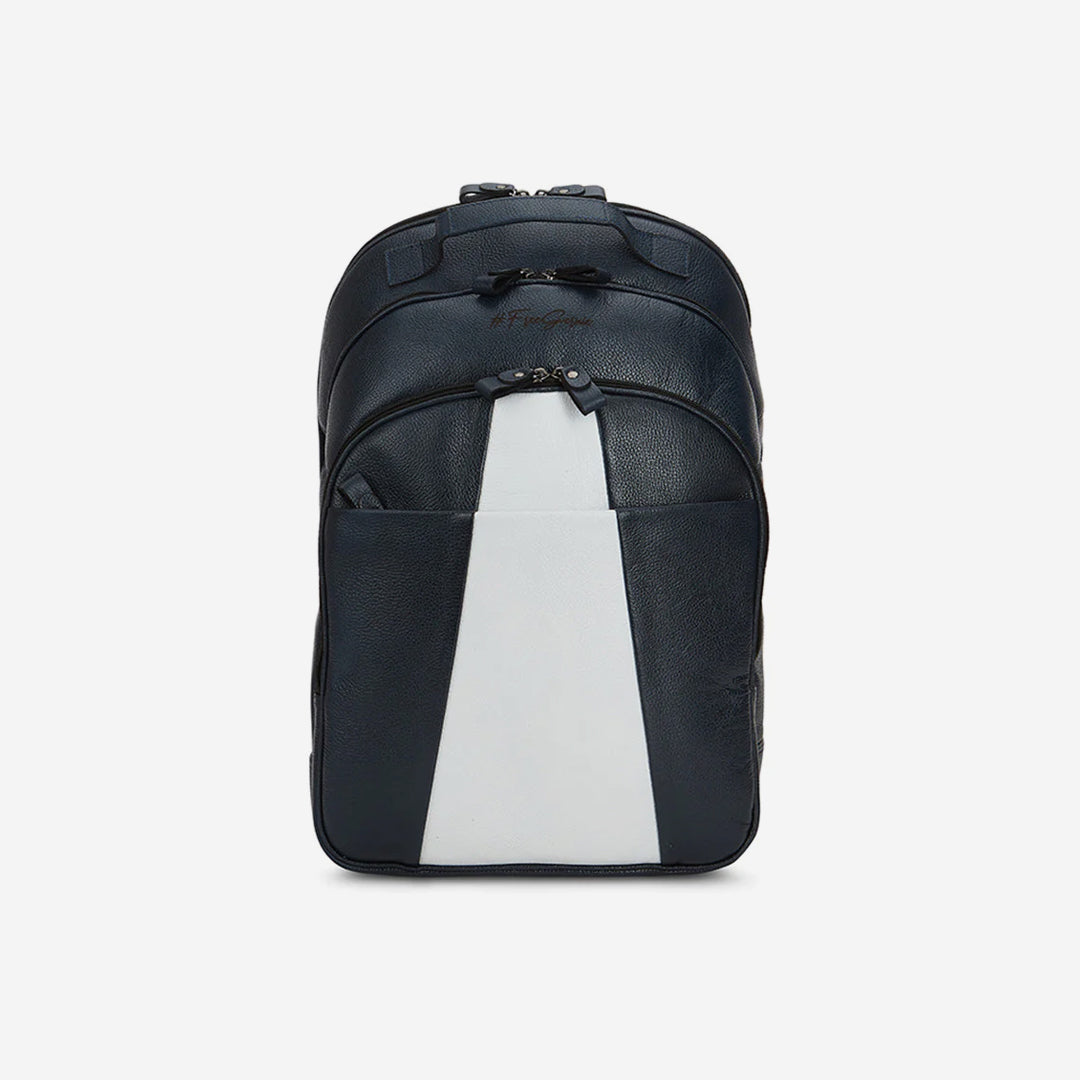  Gernie NYC 613's Premium Garda Leather Backpack - Black & White - Bonton