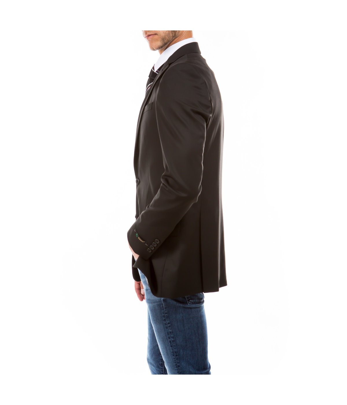 Solid Suit Separates Notch Collar Dinner Jacket Black