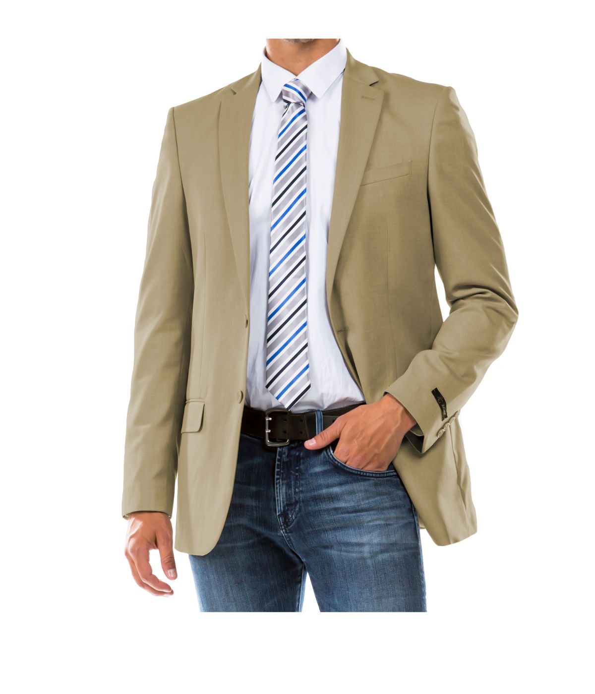  Solid Suit Separates Notch Collar Dinner Jacket Tan - Tan - Bonton