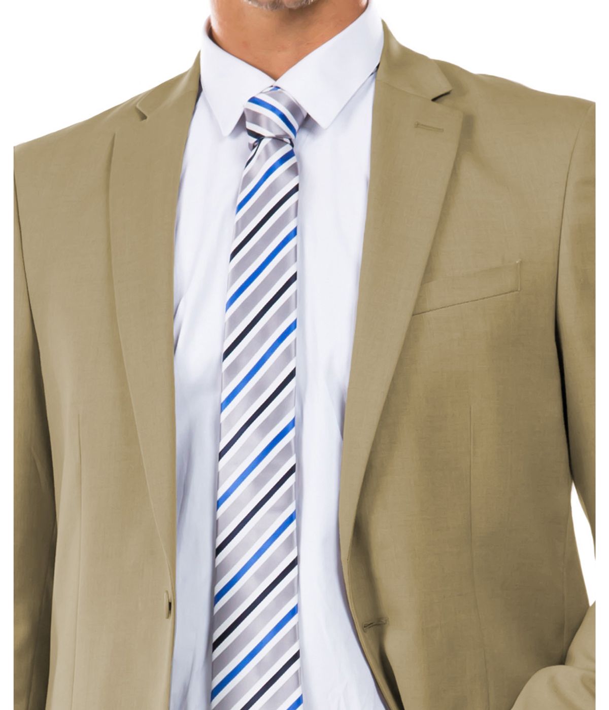  Solid Suit Separates Notch Collar Dinner Jacket Tan - Tan - Bonton