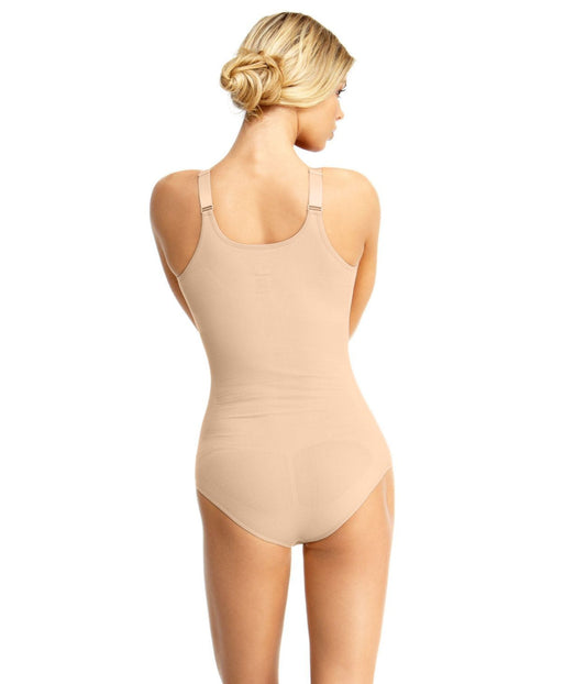 Sculpted Braless Seamless Bodysuit with Brief Nude