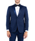  Solid Notch Lapel Tuxedo Jacket Navy - Navy - Bonton